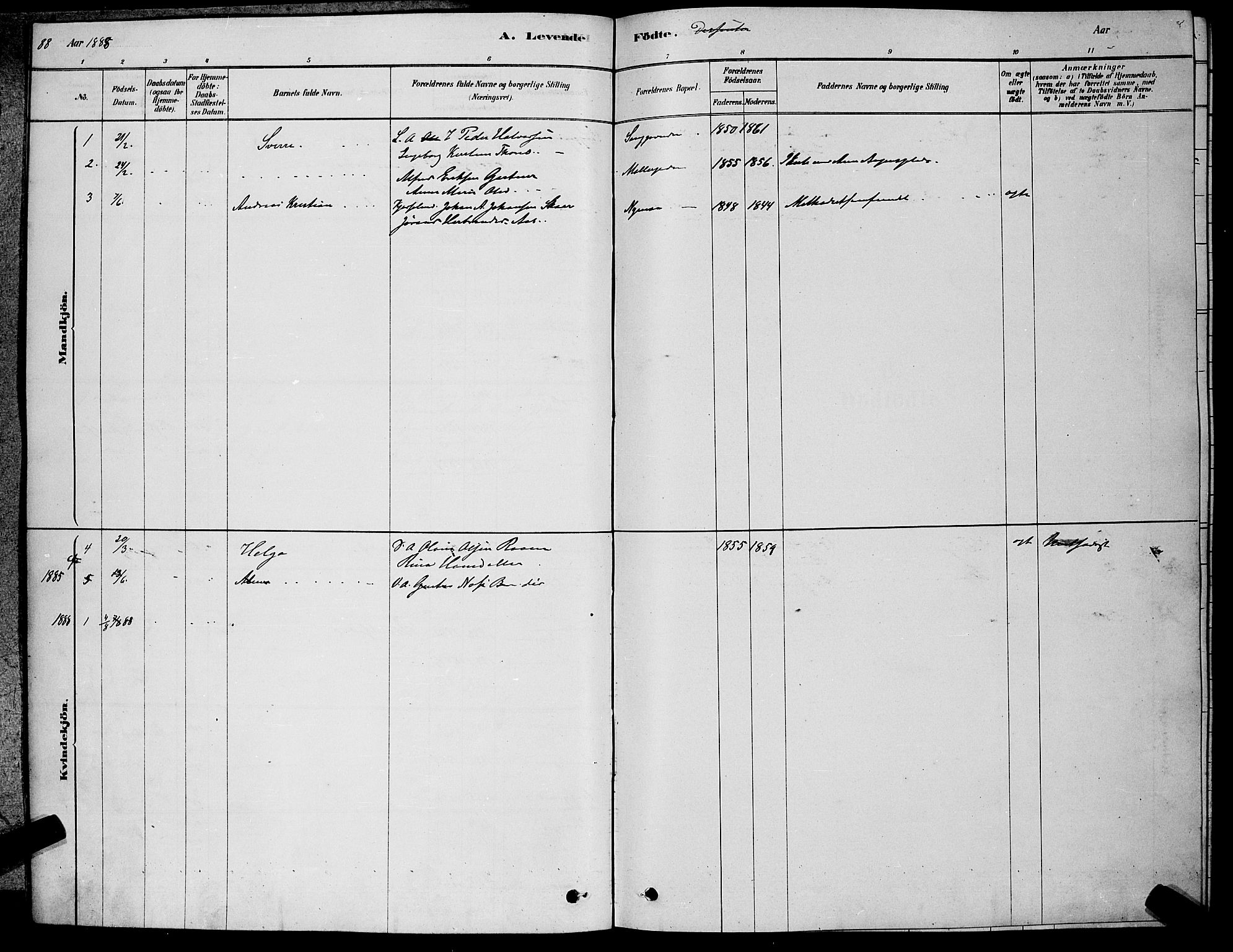 Kongsberg kirkebøker, SAKO/A-22/G/Ga/L0005: Parish register (copy) no. 5, 1878-1889, p. 88