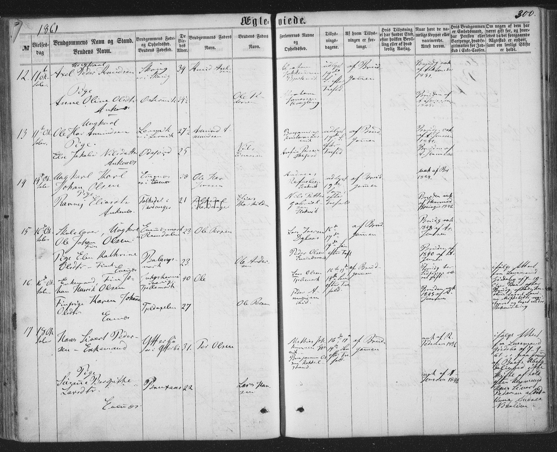 Ministerialprotokoller, klokkerbøker og fødselsregistre - Nordland, SAT/A-1459/863/L0896: Parish register (official) no. 863A08, 1861-1871, p. 300