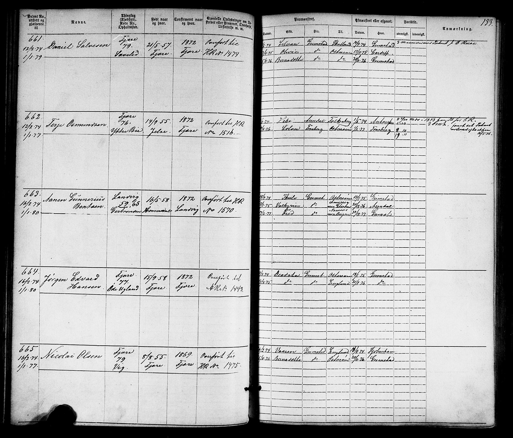 Grimstad mønstringskrets, AV/SAK-2031-0013/F/Fa/L0005: Annotasjonsrulle nr 1-1910 med register, V-18, 1870-1892, p. 160