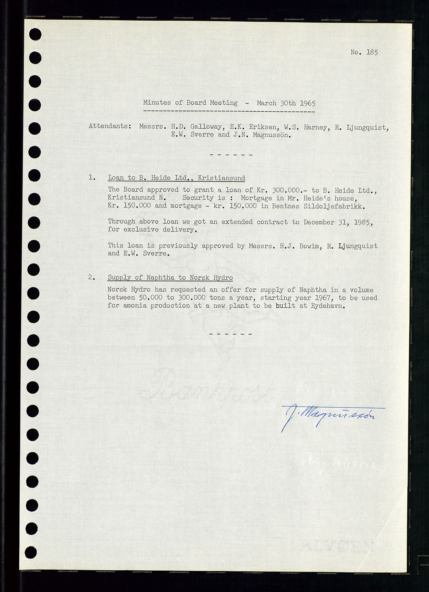 Pa 0982 - Esso Norge A/S, SAST/A-100448/A/Aa/L0002/0001: Den administrerende direksjon Board minutes (styrereferater) / Den administrerende direksjon Board minutes (styrereferater), 1965, p. 131