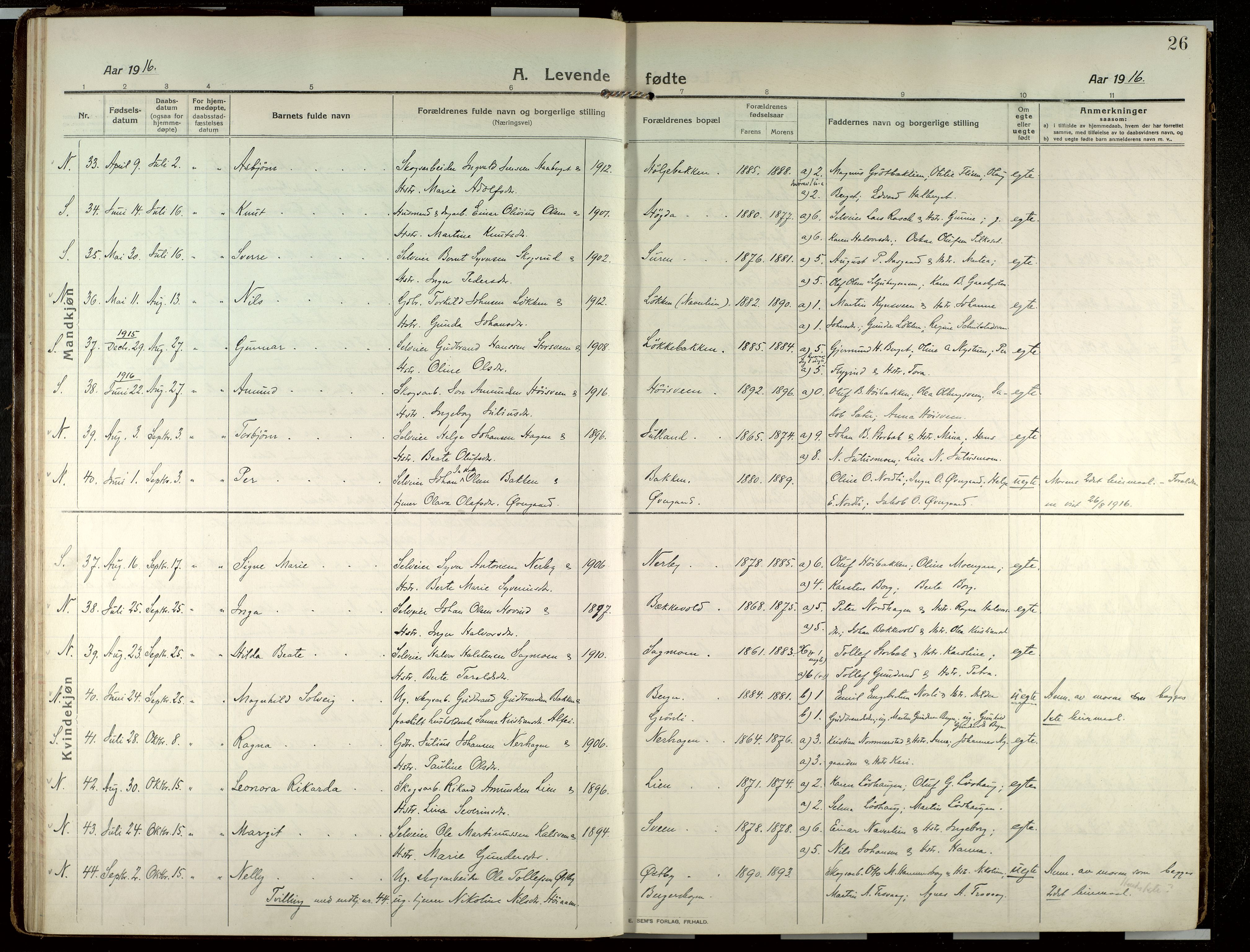 Elverum prestekontor, AV/SAH-PREST-044/H/Ha/Haa/L0022: Parish register (official) no. 22, 1913-1924, p. 26