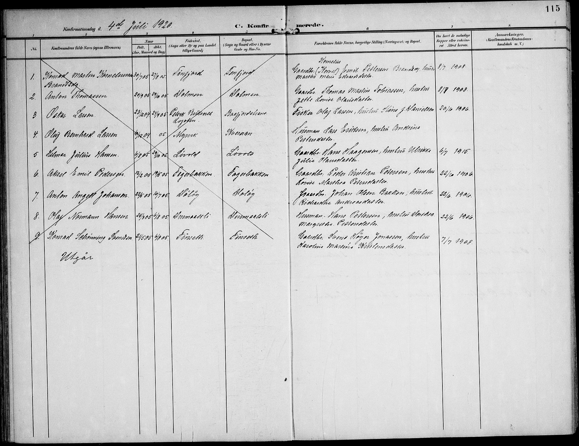 Ministerialprotokoller, klokkerbøker og fødselsregistre - Nord-Trøndelag, SAT/A-1458/788/L0698: Parish register (official) no. 788A05, 1902-1921, p. 115