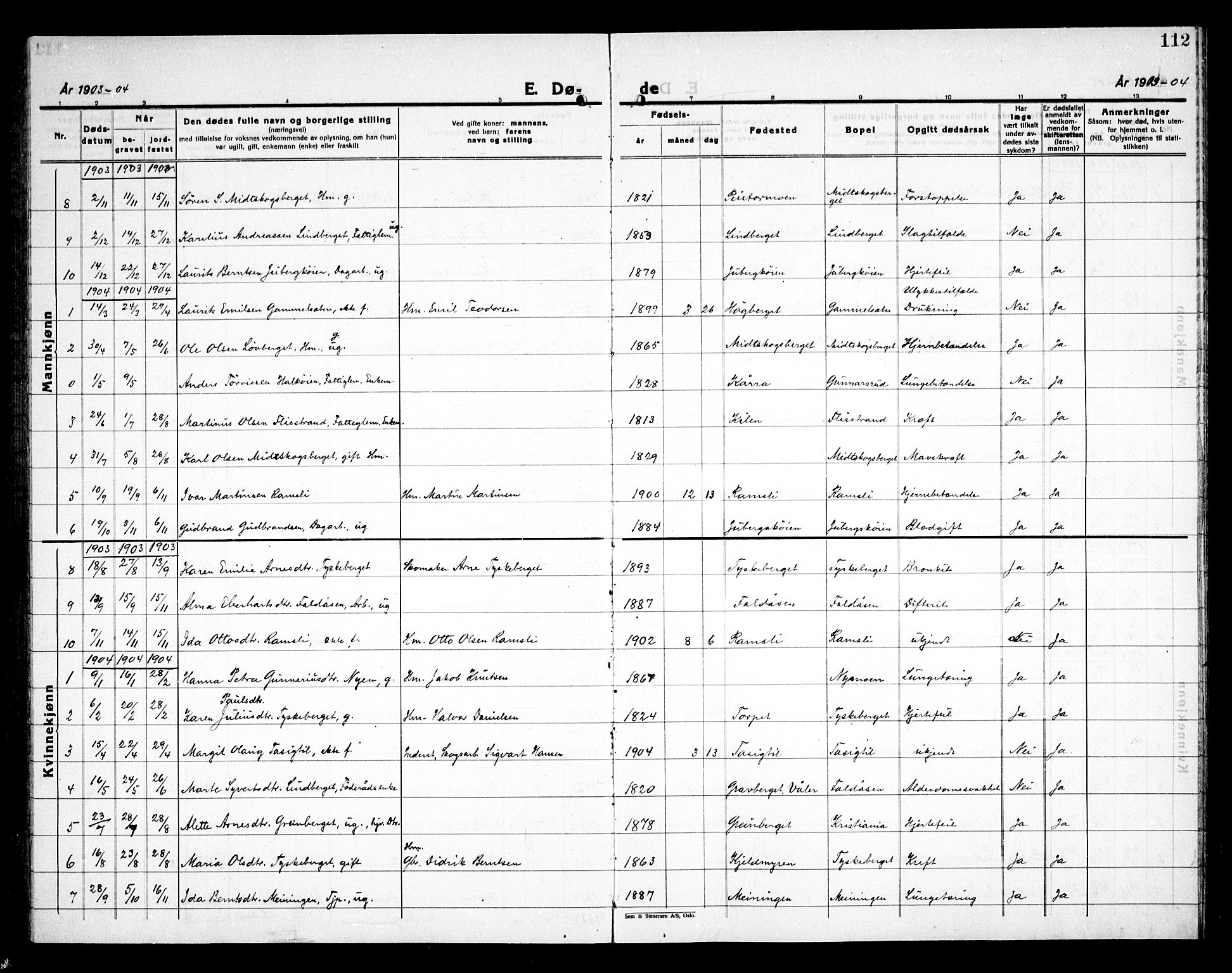 Åsnes prestekontor, AV/SAH-PREST-042/H/Ha/Haa/L0000E: Parish register (official) no. 0C, 1890-1929, p. 112