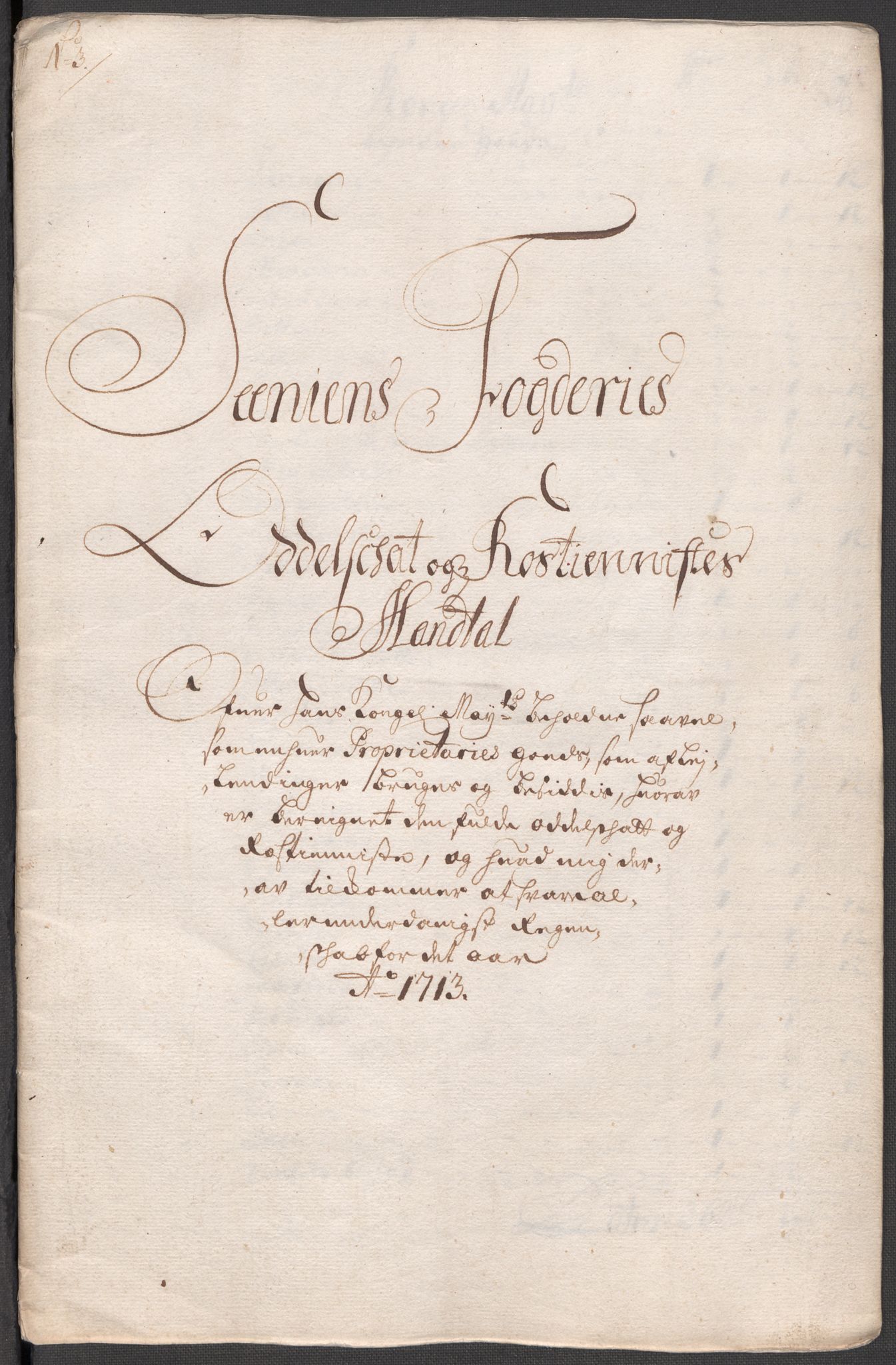 Rentekammeret inntil 1814, Reviderte regnskaper, Fogderegnskap, RA/EA-4092/R68/L4759: Fogderegnskap Senja og Troms, 1713, p. 61