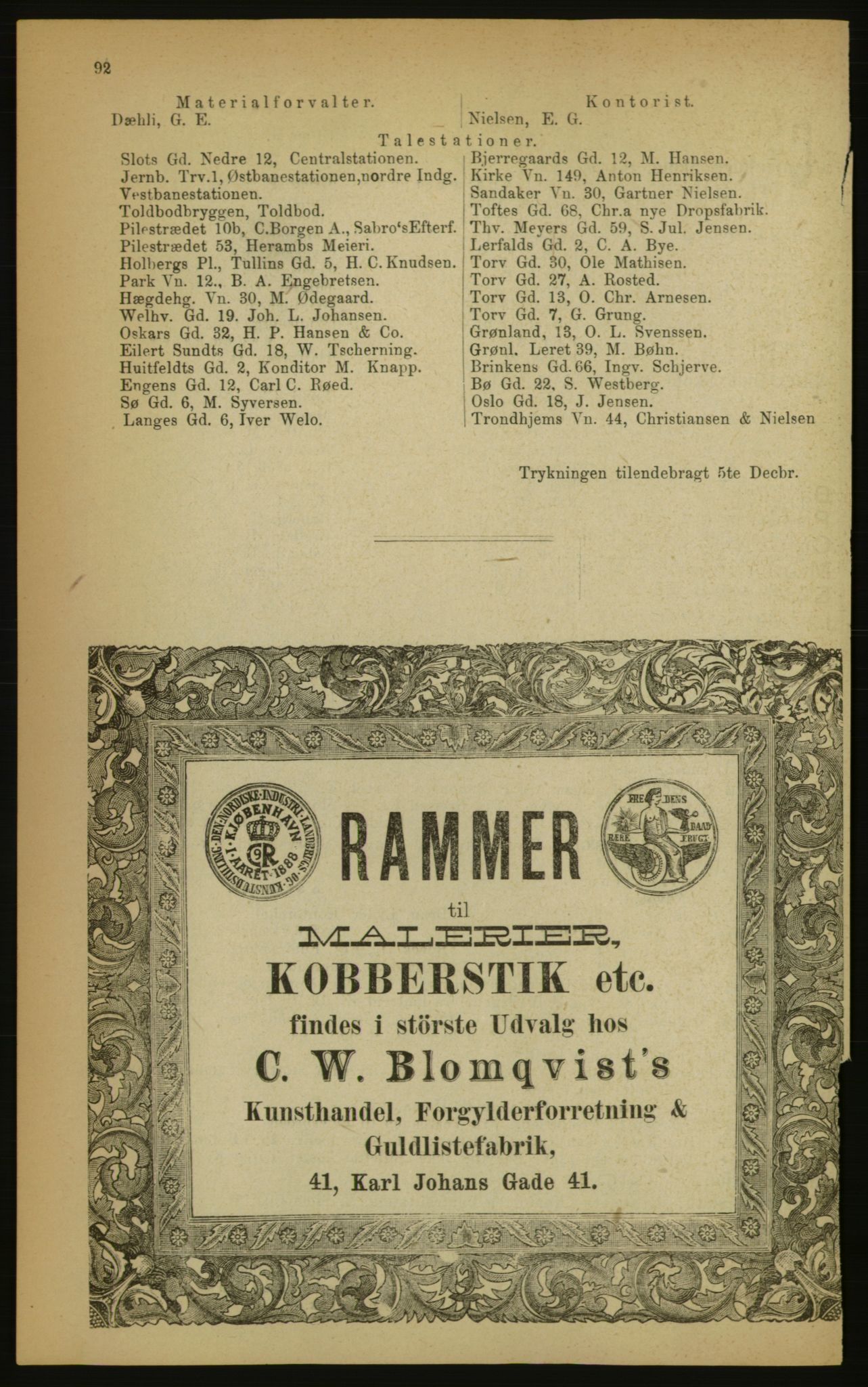 Kristiania/Oslo adressebok, PUBL/-, 1891, p. 92