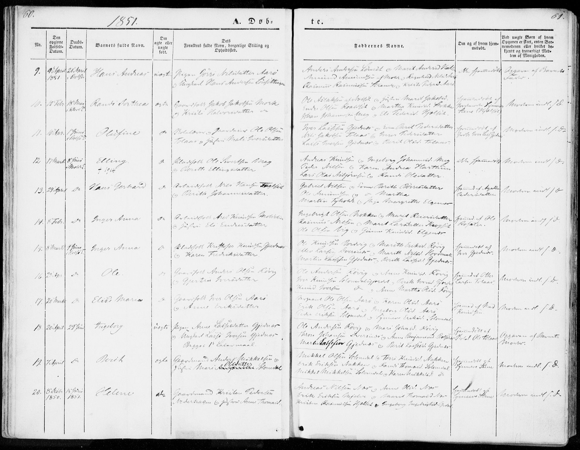 Ministerialprotokoller, klokkerbøker og fødselsregistre - Møre og Romsdal, SAT/A-1454/555/L0653: Parish register (official) no. 555A04, 1843-1869, p. 60-61