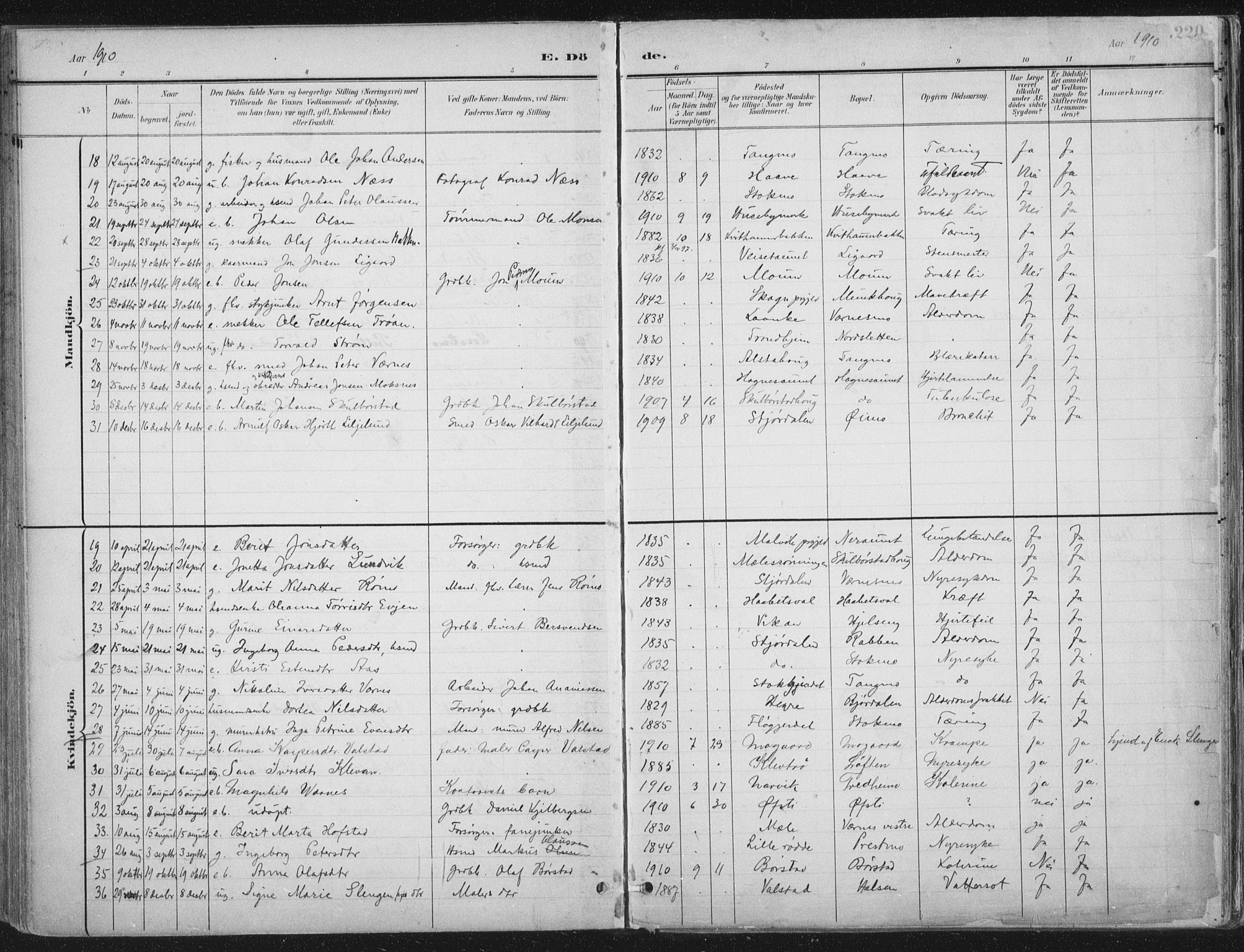 Ministerialprotokoller, klokkerbøker og fødselsregistre - Nord-Trøndelag, AV/SAT-A-1458/709/L0082: Parish register (official) no. 709A22, 1896-1916, p. 219