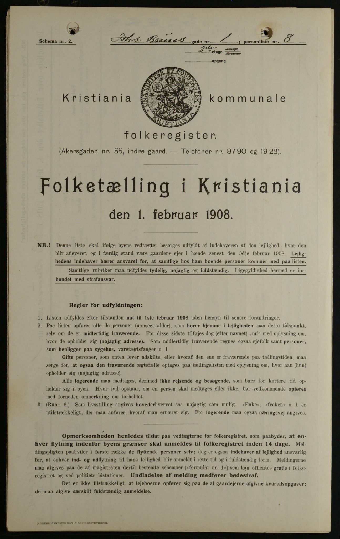 OBA, Municipal Census 1908 for Kristiania, 1908, p. 42008