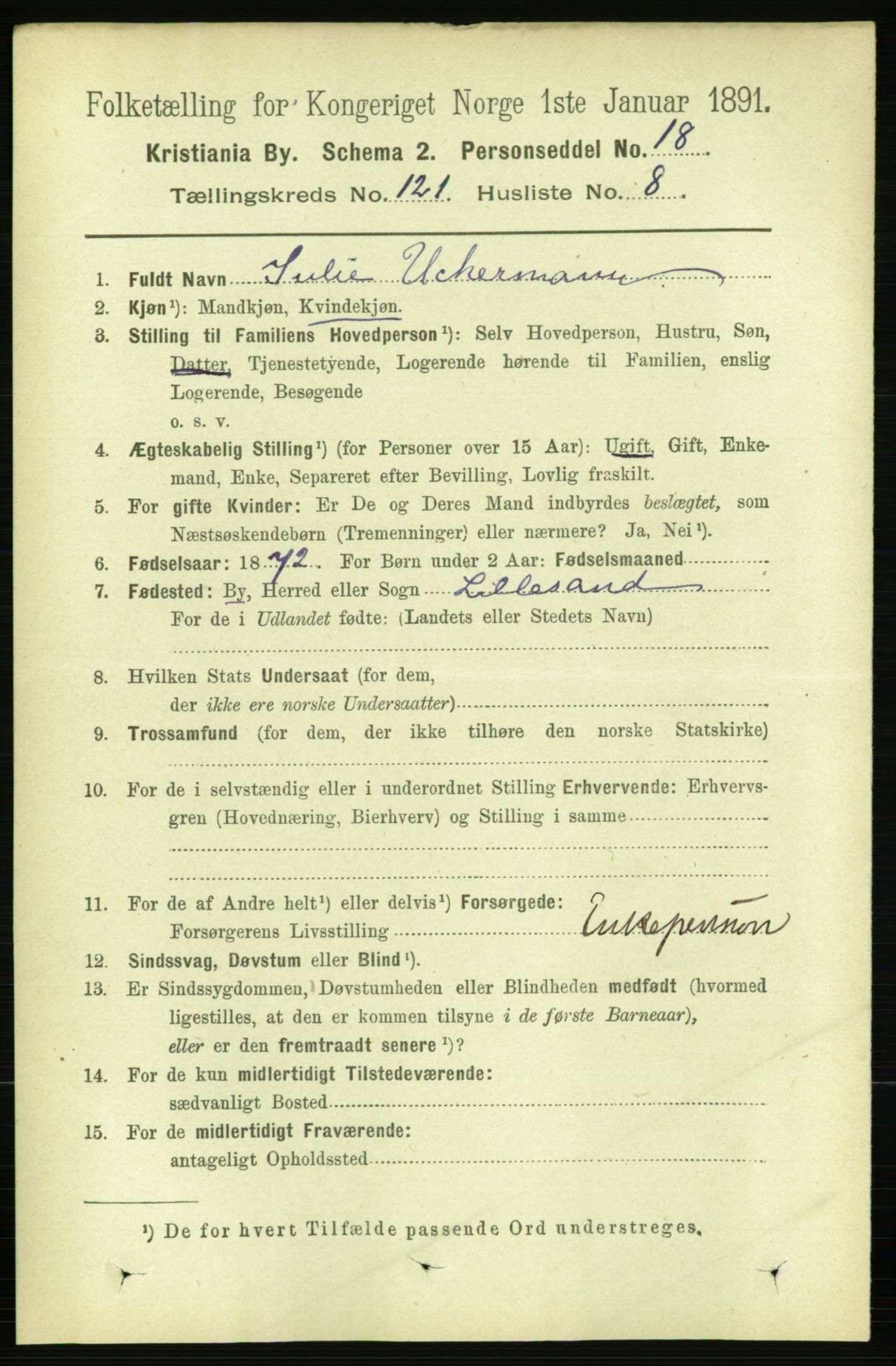 RA, 1891 census for 0301 Kristiania, 1891, p. 64521