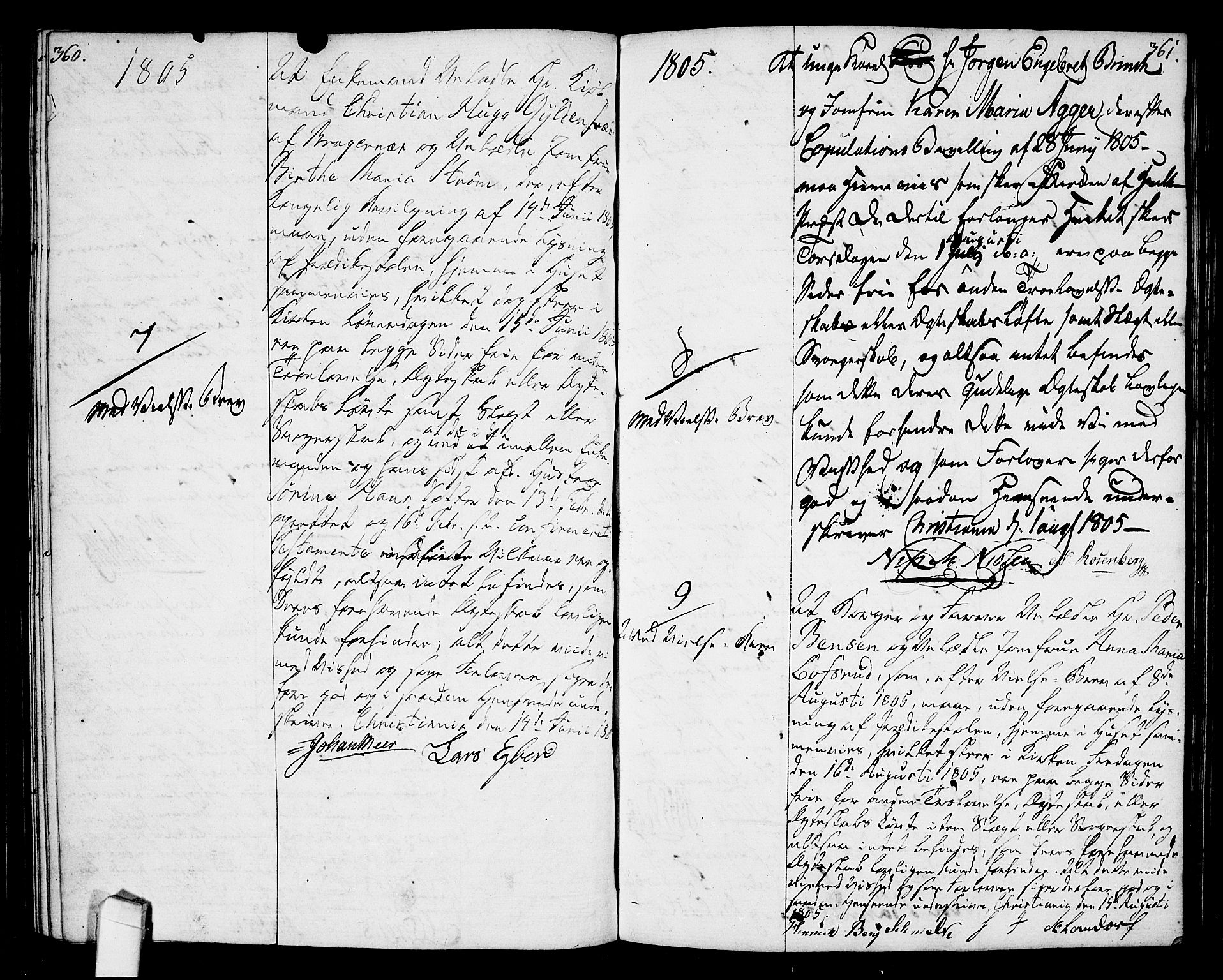 Oslo domkirke Kirkebøker, AV/SAO-A-10752/L/La/L0010: Best man's statements no. 10, 1789-1807, p. 360-361