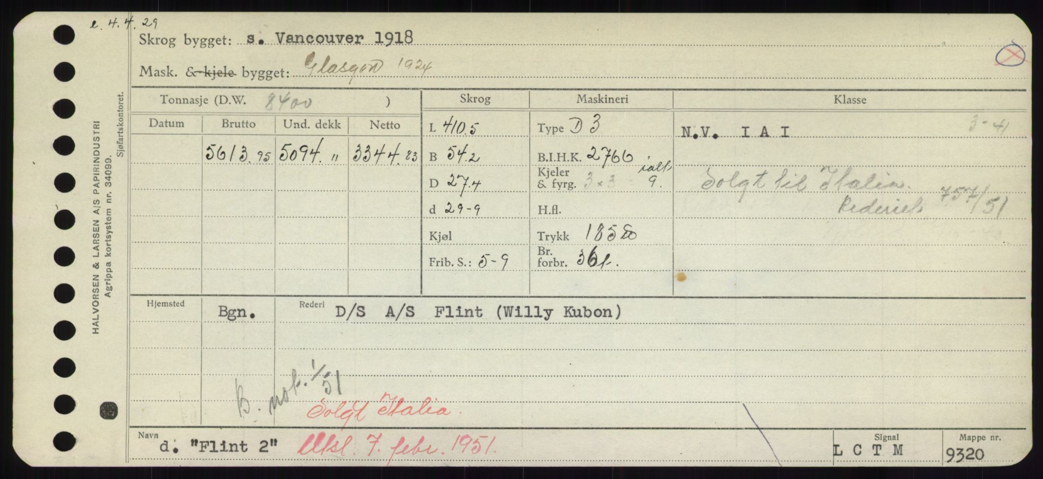 Sjøfartsdirektoratet med forløpere, Skipsmålingen, RA/S-1627/H/Hd/L0011: Fartøy, Fla-Får, p. 37