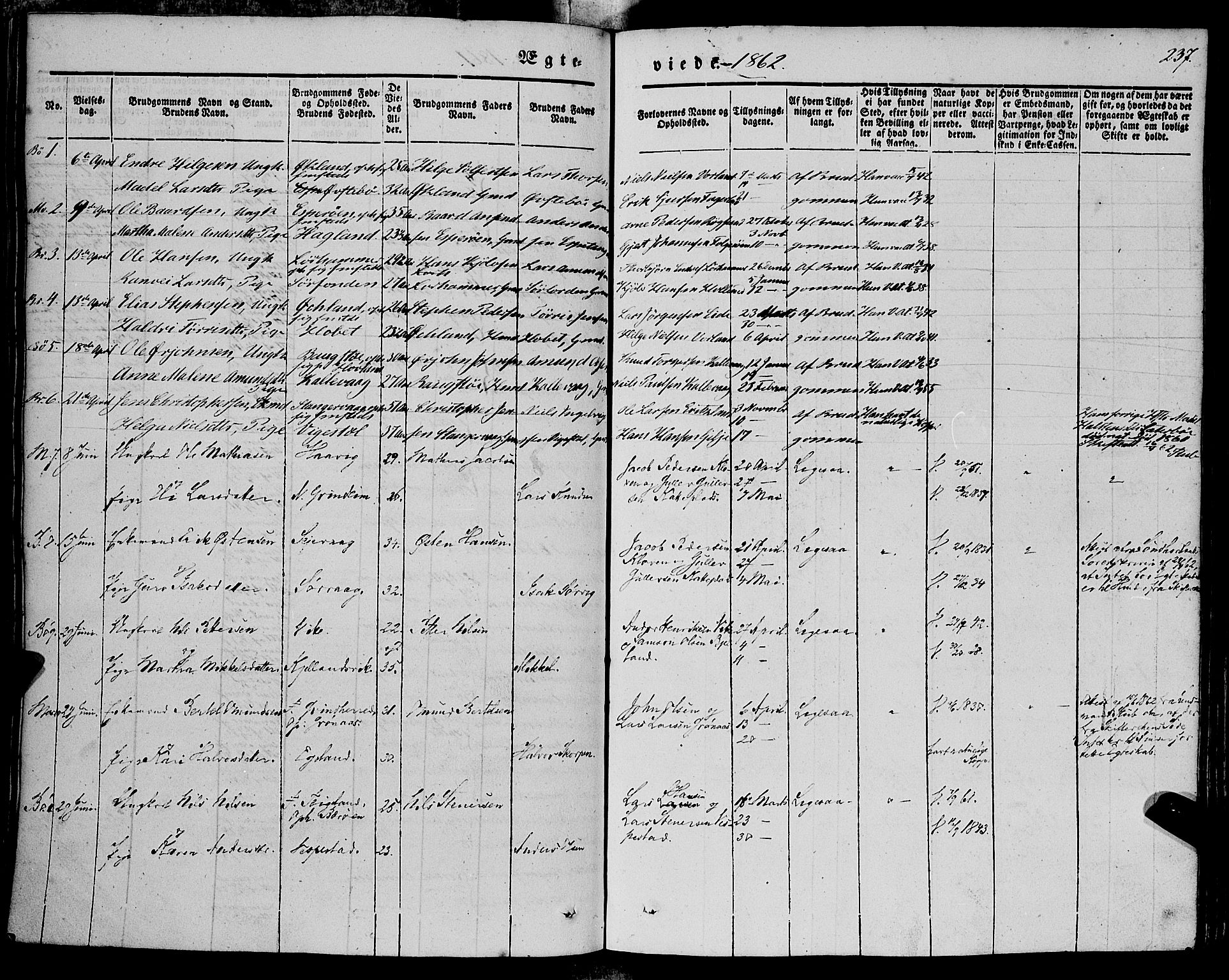 Finnås sokneprestembete, AV/SAB-A-99925/H/Ha/Haa/Haaa/L0007: Parish register (official) no. A 7, 1850-1862, p. 237