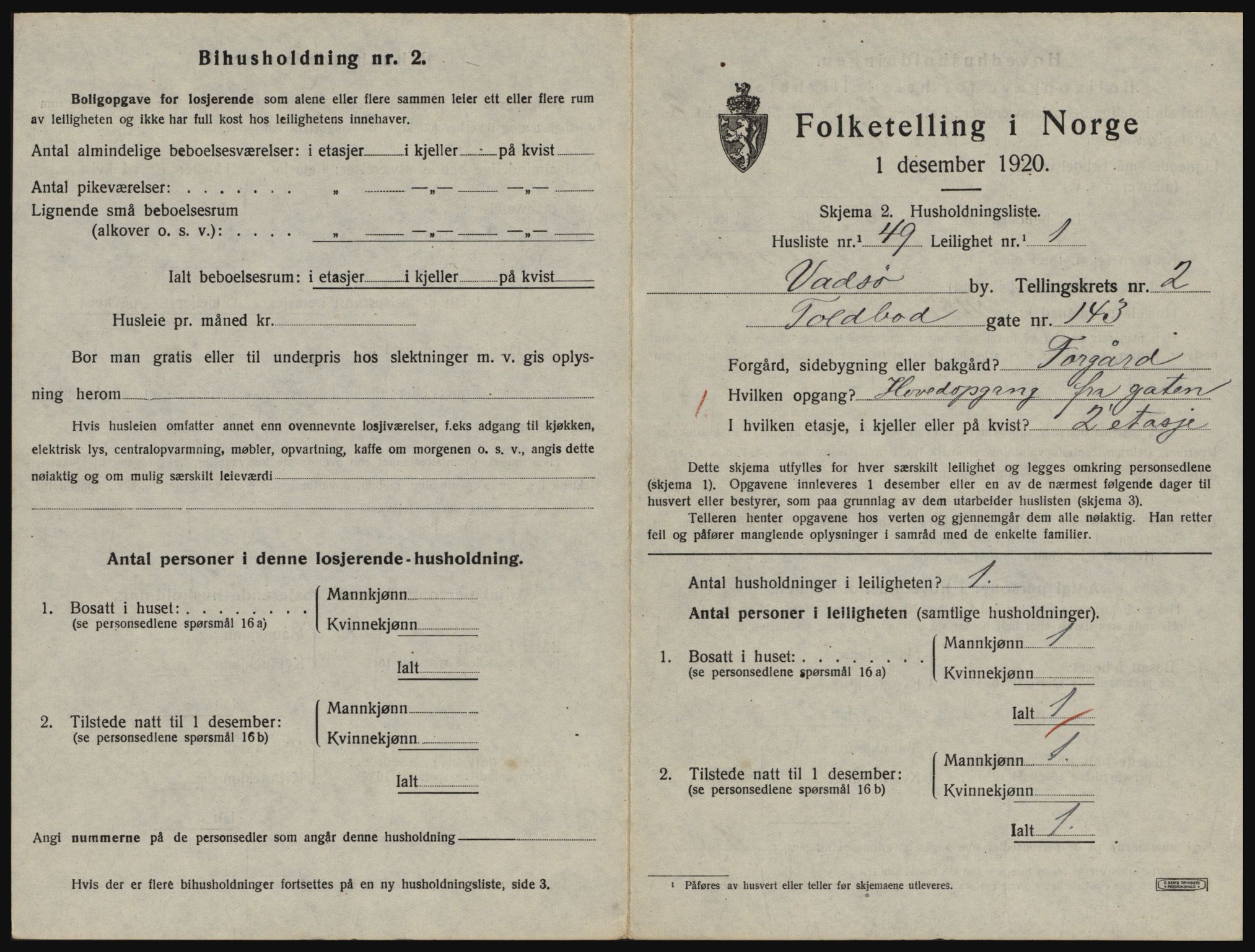 SATØ, 1920 census for Vadsø, 1920, p. 1112