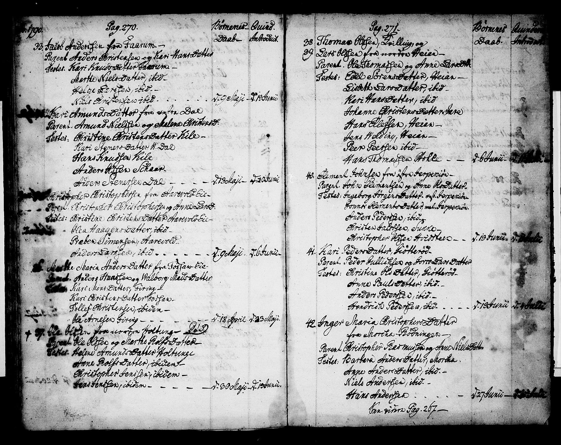 Ramnes kirkebøker, SAKO/A-314/F/Fa/L0002: Parish register (official) no. I 2, 1773-1790, p. 270-271