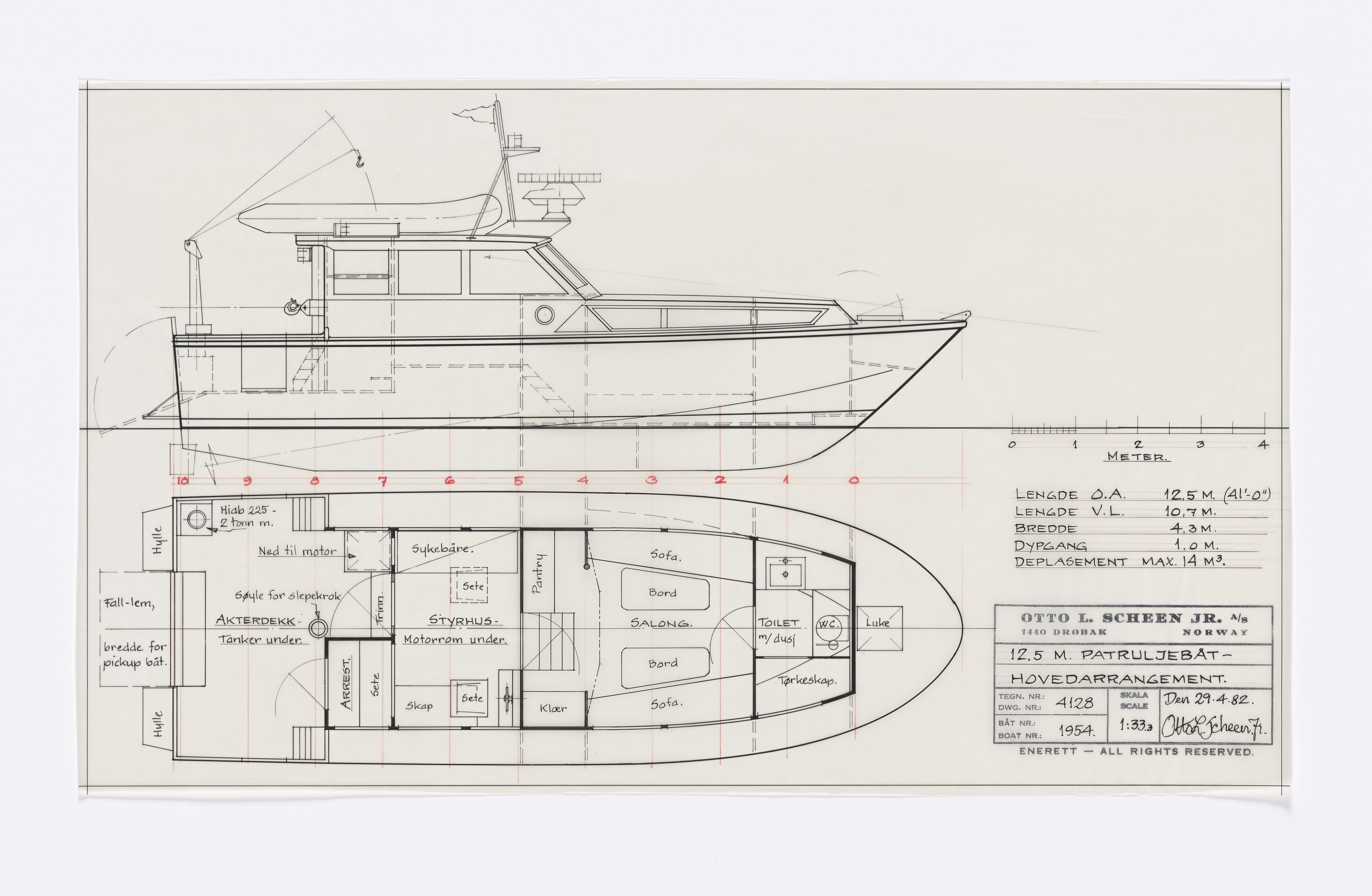 Furuholmen & Scheen, AFM/OM-1003/T/Ta/L0015/0002: Patruljebåt / Scheen, 1982-1988