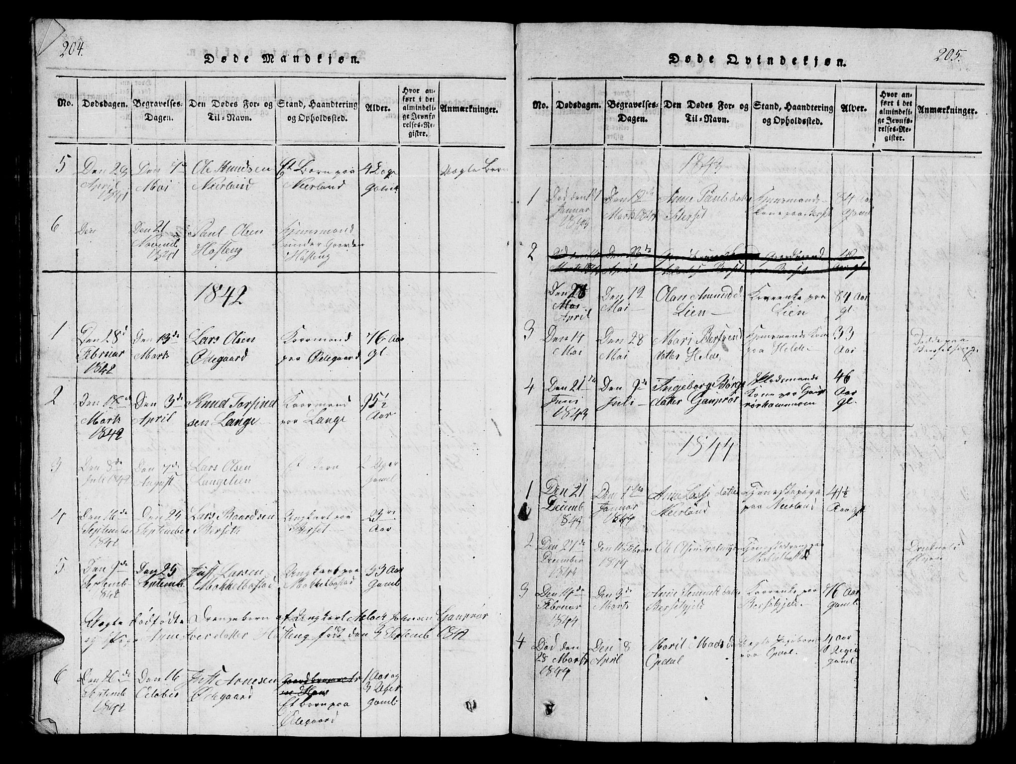 Ministerialprotokoller, klokkerbøker og fødselsregistre - Møre og Romsdal, SAT/A-1454/554/L0644: Parish register (copy) no. 554C01, 1818-1851, p. 204-205