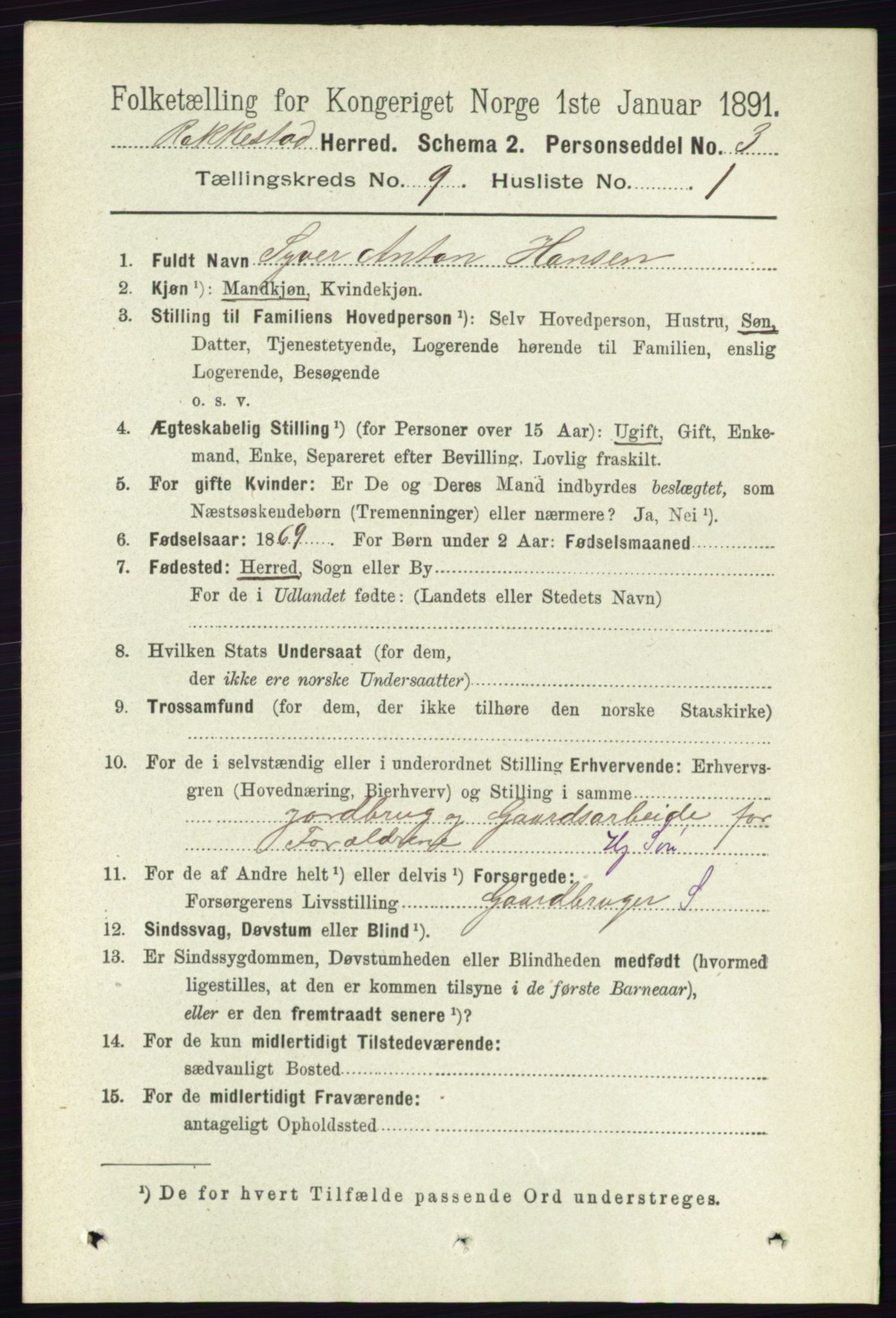 RA, 1891 census for 0128 Rakkestad, 1891, p. 4096