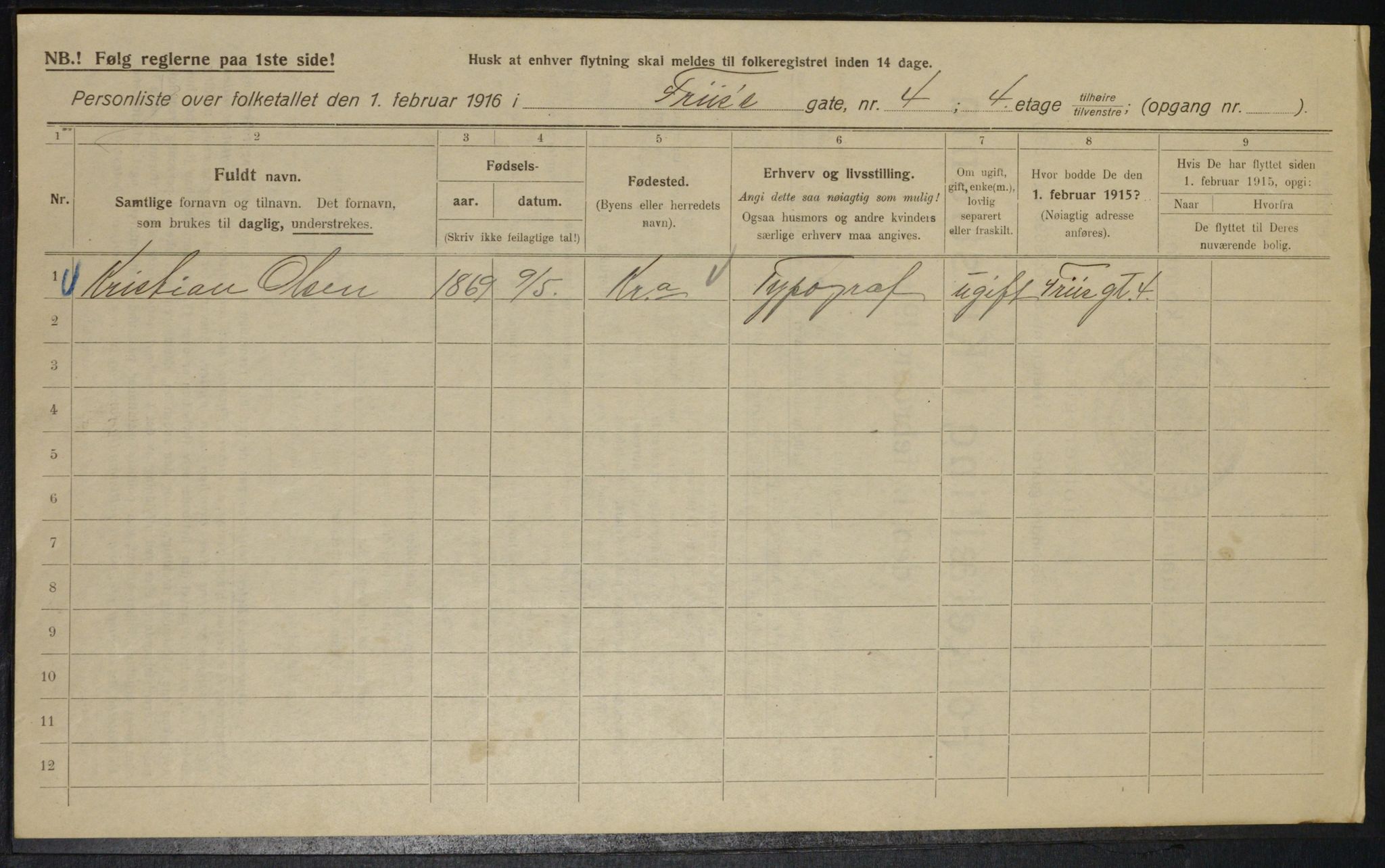 OBA, Municipal Census 1916 for Kristiania, 1916, p. 27404