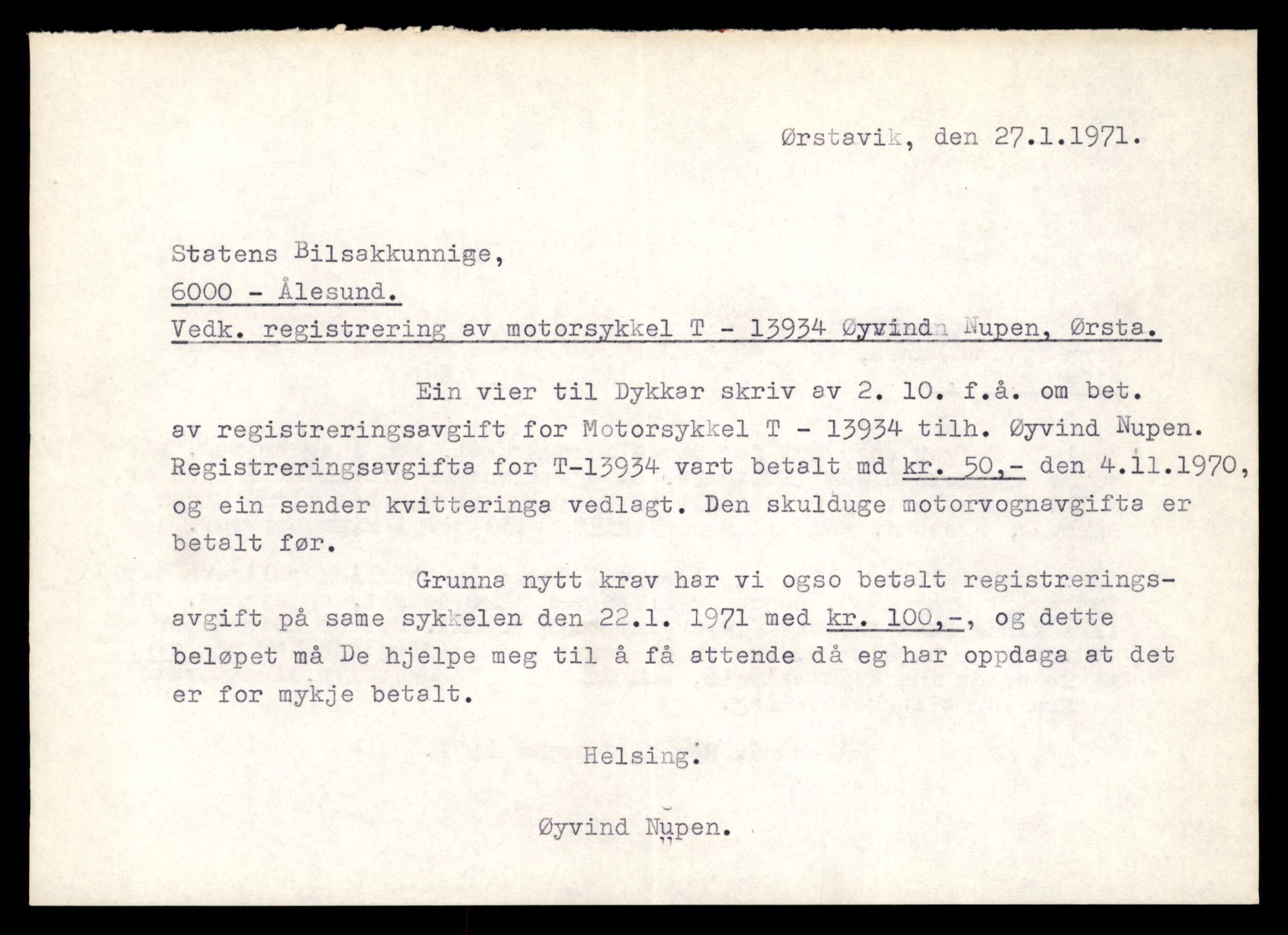 Møre og Romsdal vegkontor - Ålesund trafikkstasjon, AV/SAT-A-4099/F/Fe/L0042: Registreringskort for kjøretøy T 13906 - T 14079, 1927-1998, p. 415