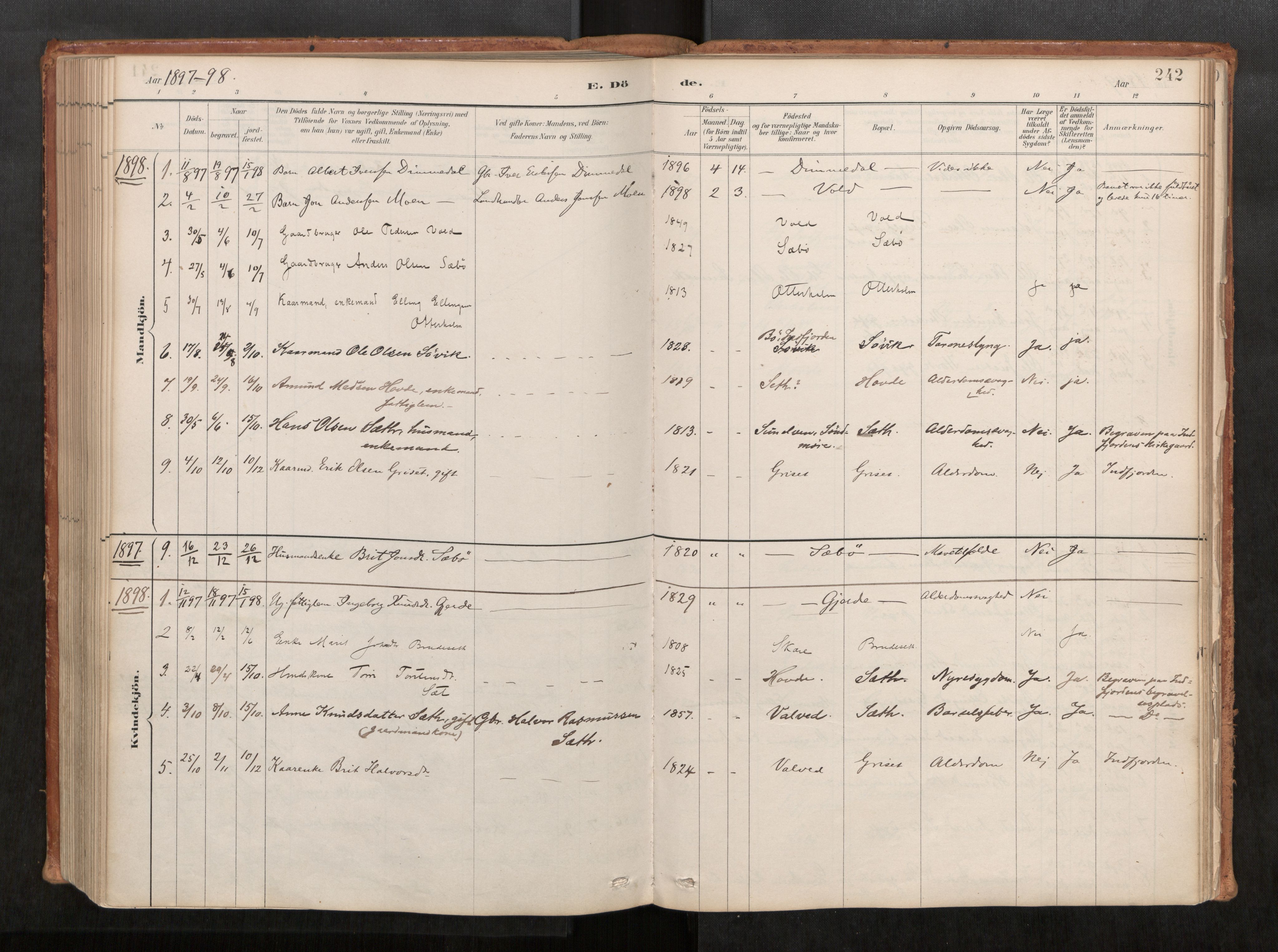 Ministerialprotokoller, klokkerbøker og fødselsregistre - Møre og Romsdal, AV/SAT-A-1454/543/L0568: Parish register (official) no. 543A03, 1885-1915, p. 242