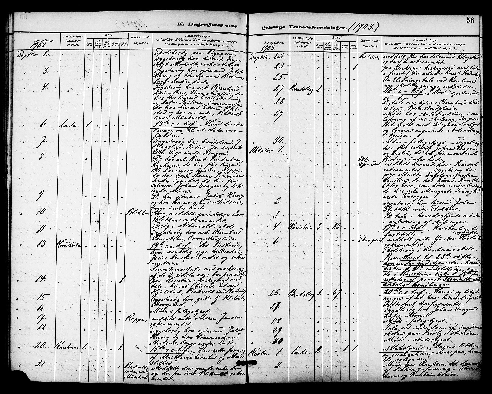 Ministerialprotokoller, klokkerbøker og fødselsregistre - Sør-Trøndelag, AV/SAT-A-1456/606/L0304: Curate's parish register no. 606B03, 1895-1917, p. 56