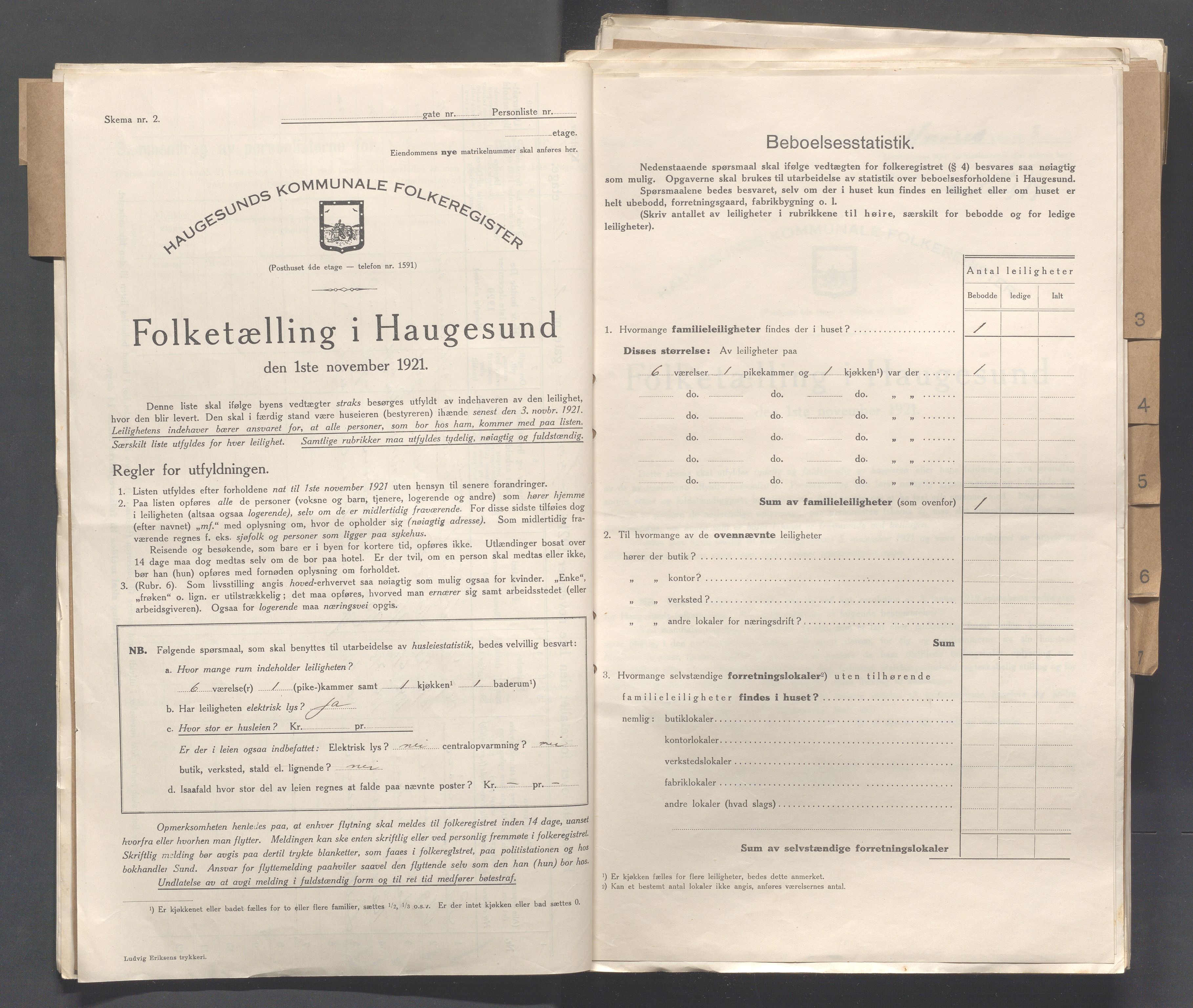 IKAR, Local census 1.11.1921 for Haugesund, 1921, p. 4280