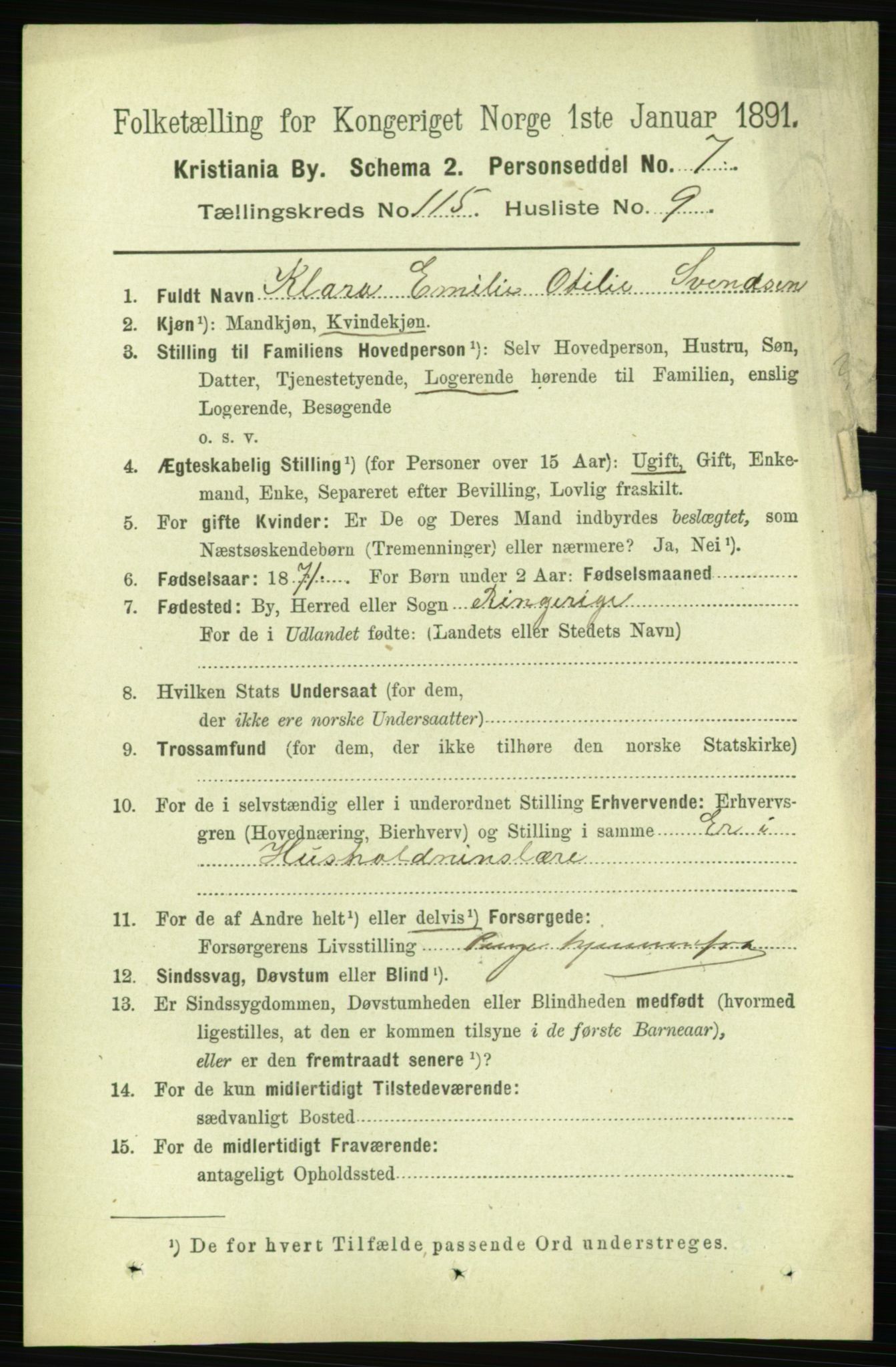 RA, 1891 census for 0301 Kristiania, 1891, p. 61894