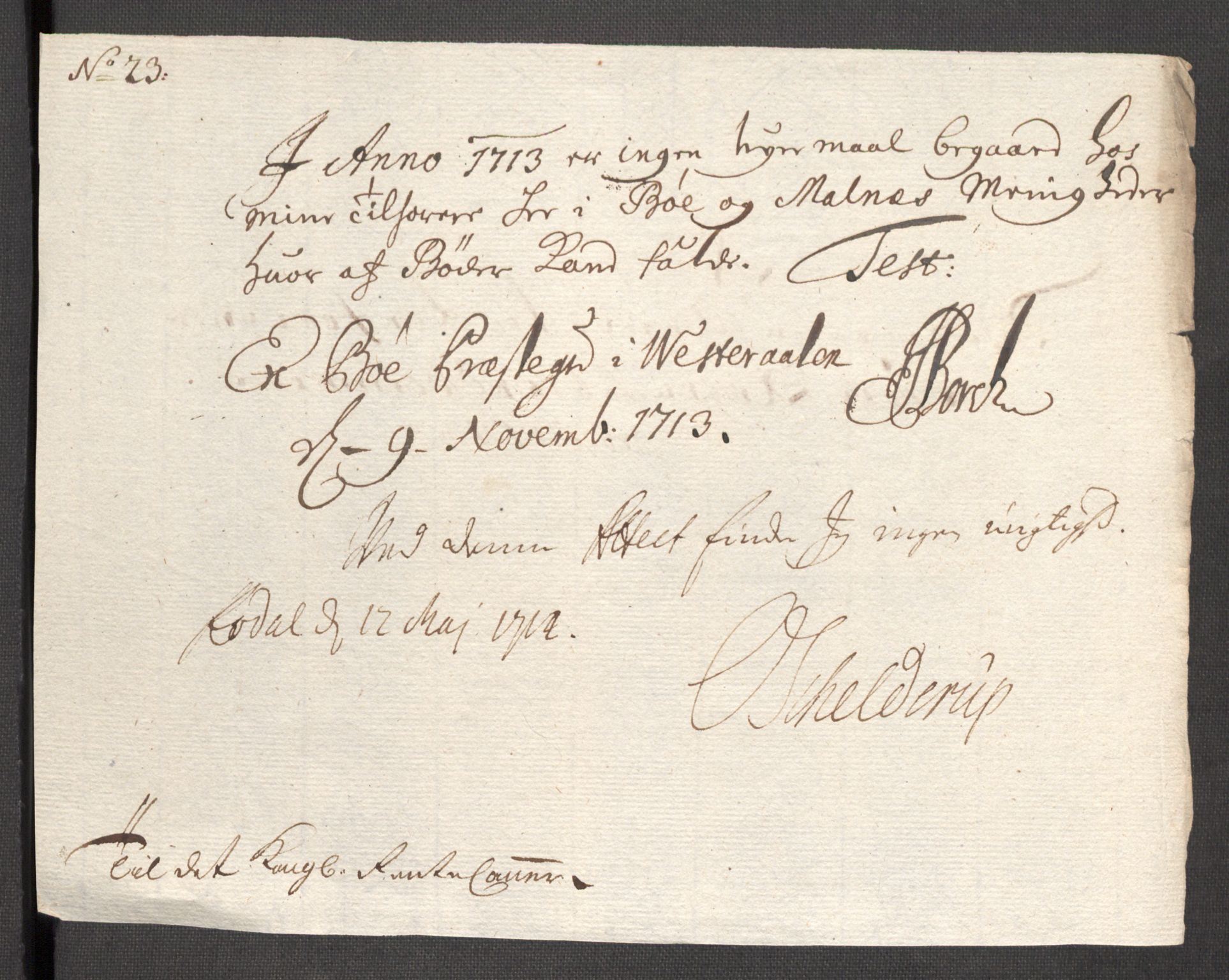 Rentekammeret inntil 1814, Reviderte regnskaper, Fogderegnskap, AV/RA-EA-4092/R67/L4679: Fogderegnskap Vesterålen, Andenes og Lofoten, 1711-1713, p. 243