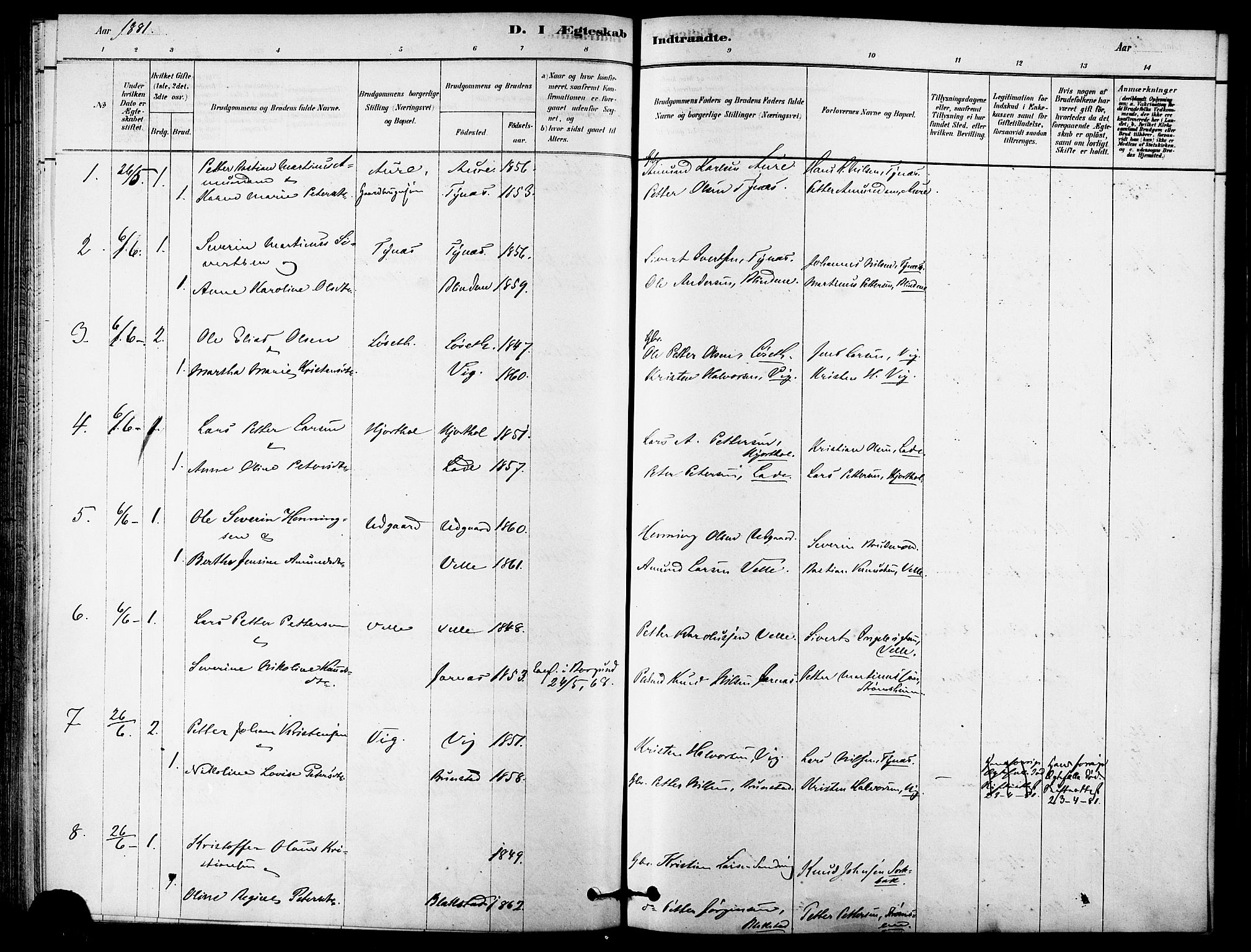 Ministerialprotokoller, klokkerbøker og fødselsregistre - Møre og Romsdal, AV/SAT-A-1454/523/L0334: Parish register (official) no. 523A01, 1878-1891