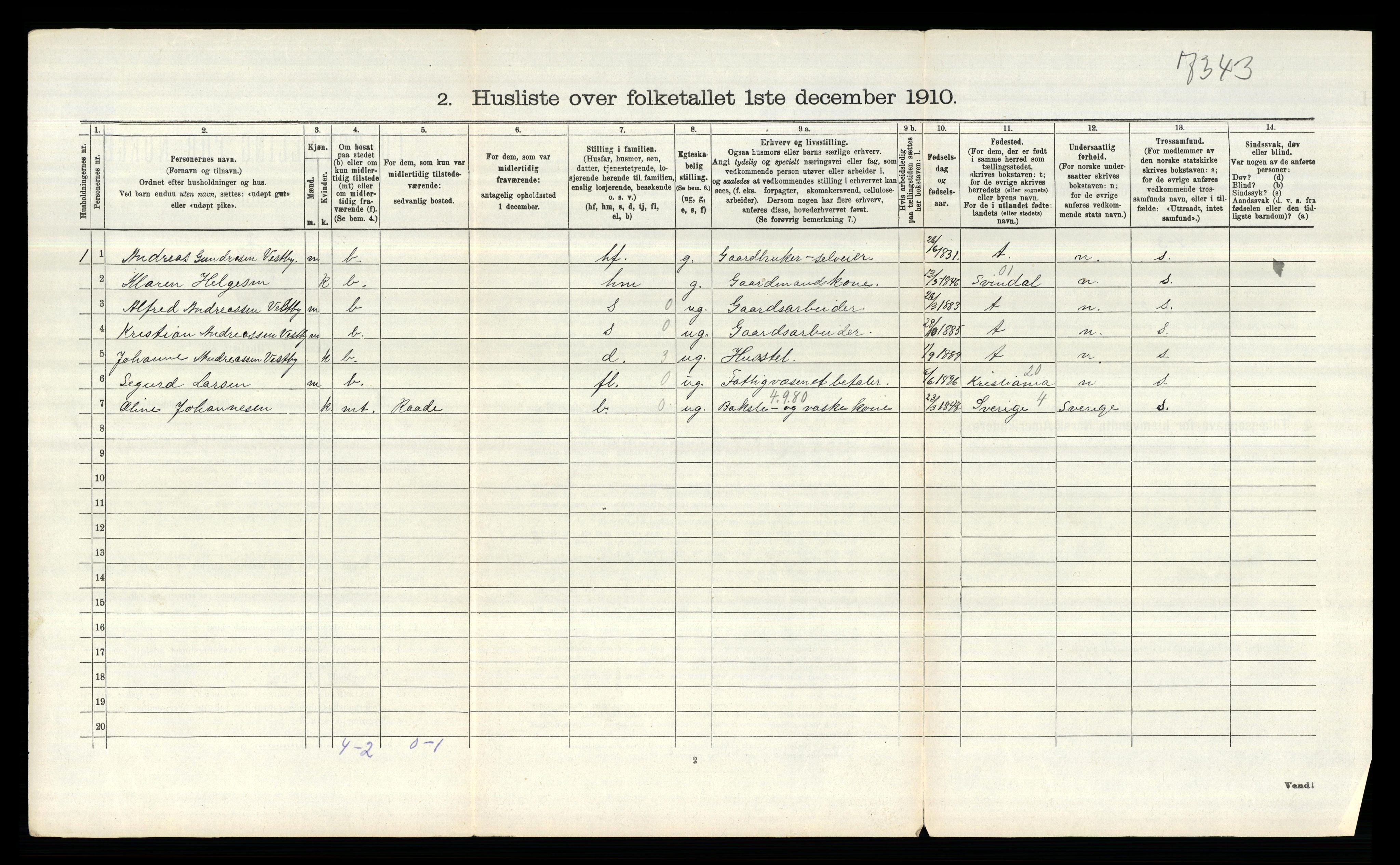 RA, 1910 census for Tune, 1910, p. 2253