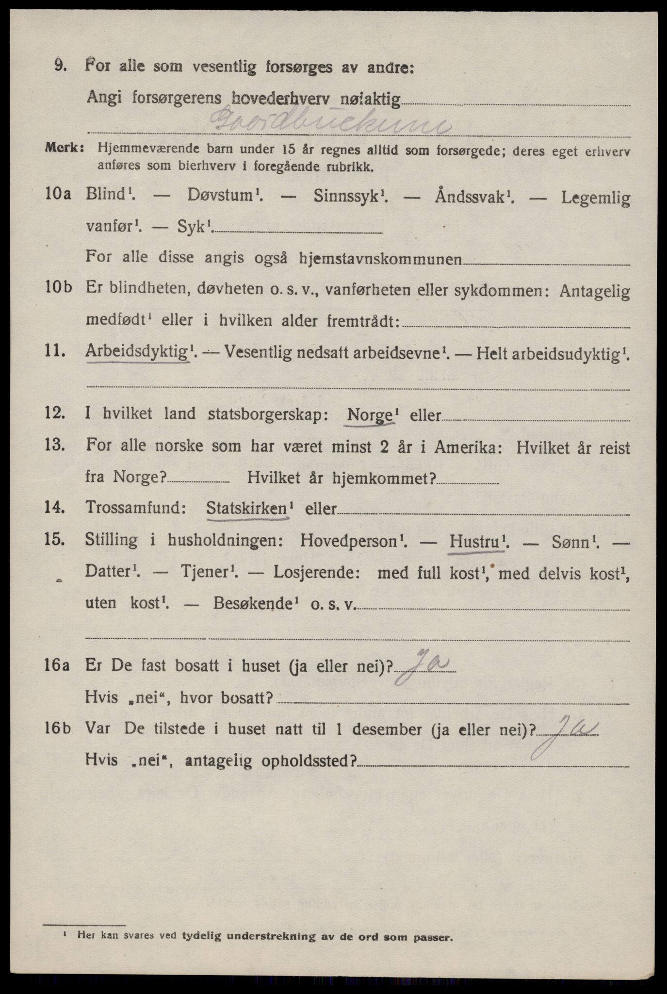 SAST, 1920 census for Nedstrand, 1920, p. 2770