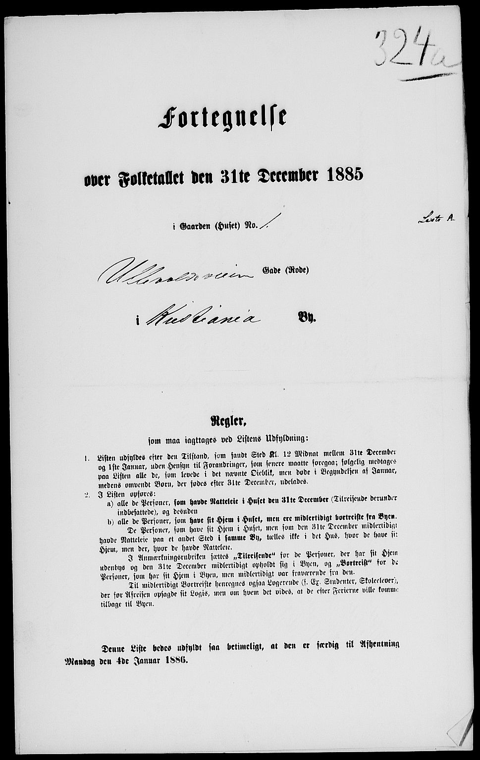 RA, 1885 census for 0301 Kristiania, 1885, p. 2442