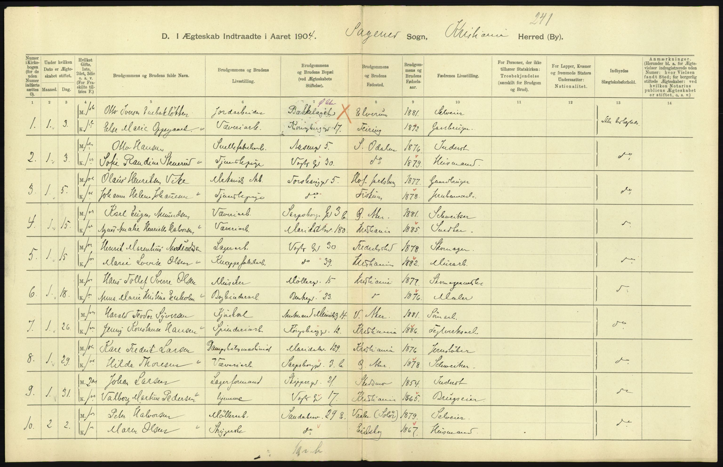 Statistisk sentralbyrå, Sosiodemografiske emner, Befolkning, RA/S-2228/D/Df/Dfa/Dfab/L0004: Kristiania: Gifte, døde, 1904, p. 183