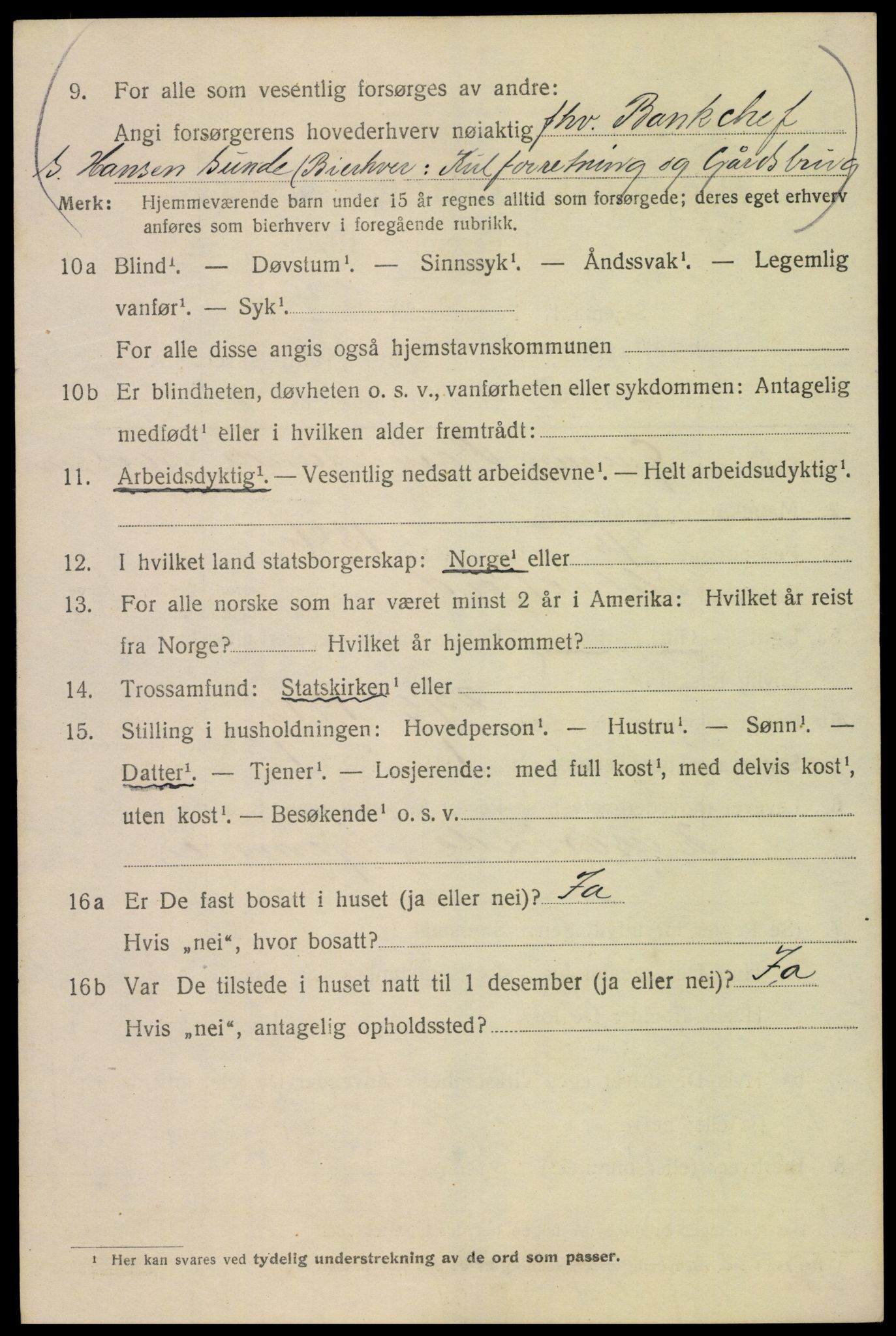 SAK, 1920 census for Flekkefjord, 1920, p. 2045