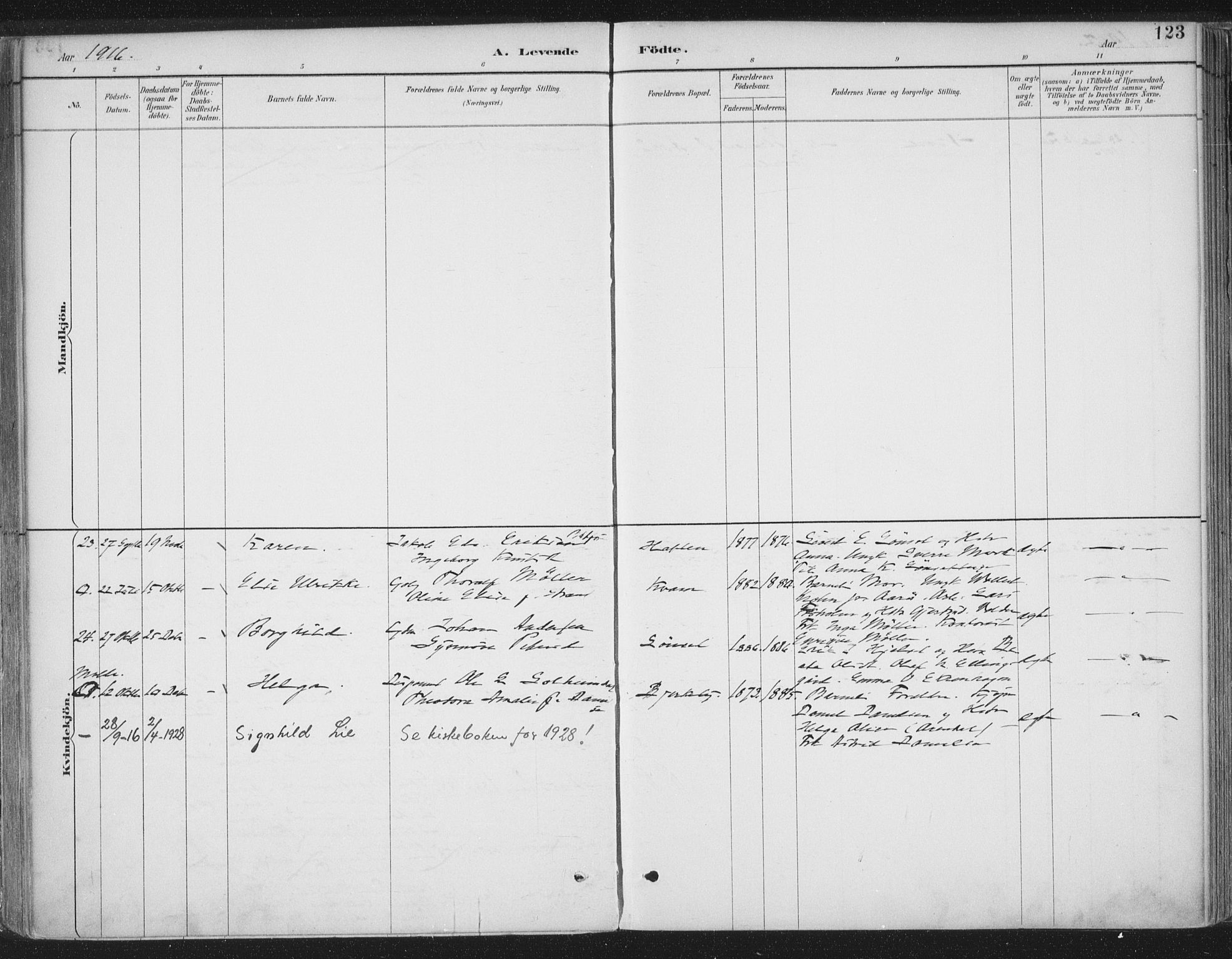 Ministerialprotokoller, klokkerbøker og fødselsregistre - Møre og Romsdal, AV/SAT-A-1454/555/L0658: Parish register (official) no. 555A09, 1887-1917, p. 123