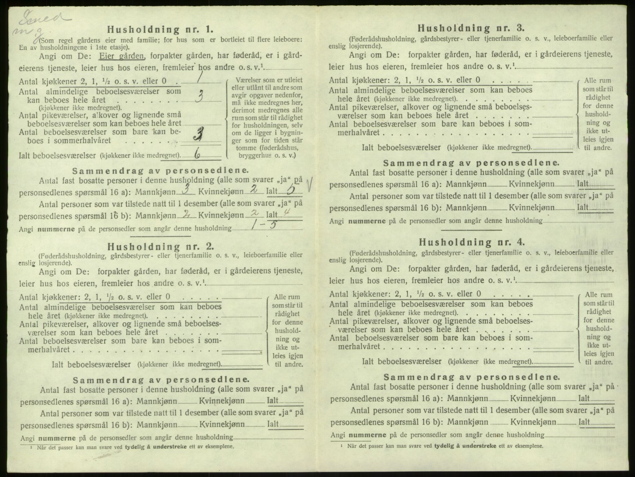 SAB, 1920 census for Hosanger, 1920, p. 92