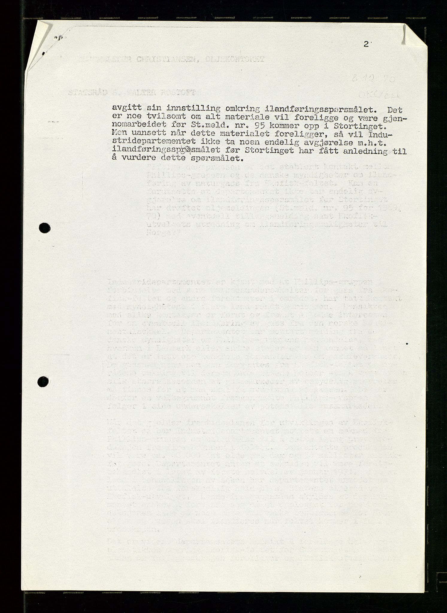 Industridepartementet, Oljekontoret, AV/SAST-A-101348/Dc/L0003: Ekofisk prosjekt, utbygging av Ekofiskfeltet, diverse, 1970-1972