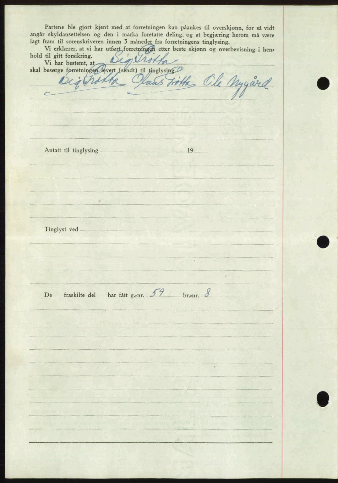 Romsdal sorenskriveri, AV/SAT-A-4149/1/2/2C: Mortgage book no. A21, 1946-1946, Diary no: : 2296/1946