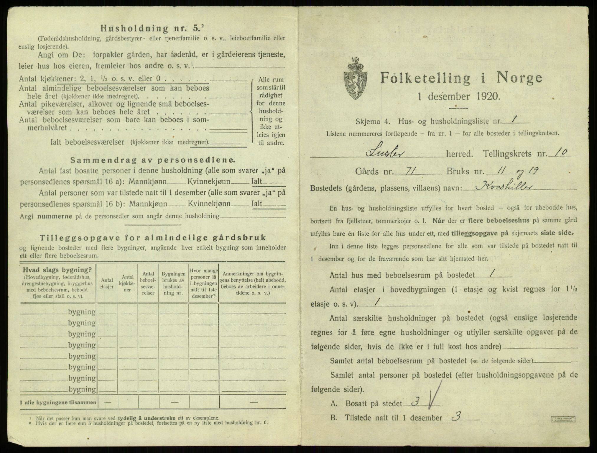 SAB, 1920 census for Luster, 1920, p. 907