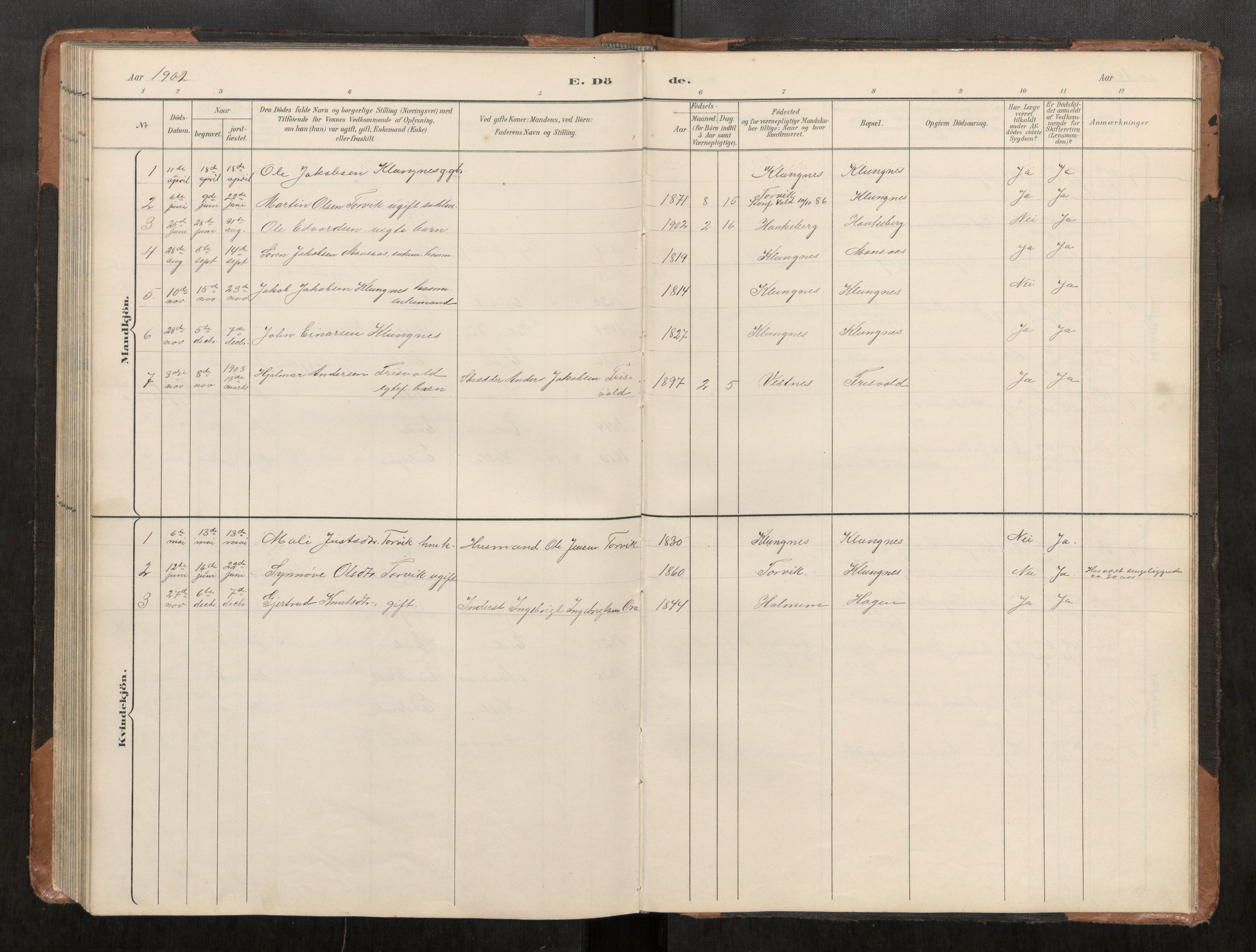 Ministerialprotokoller, klokkerbøker og fødselsregistre - Møre og Romsdal, AV/SAT-A-1454/542/L0561: Parish register (copy) no. 542C03, 1893-1931