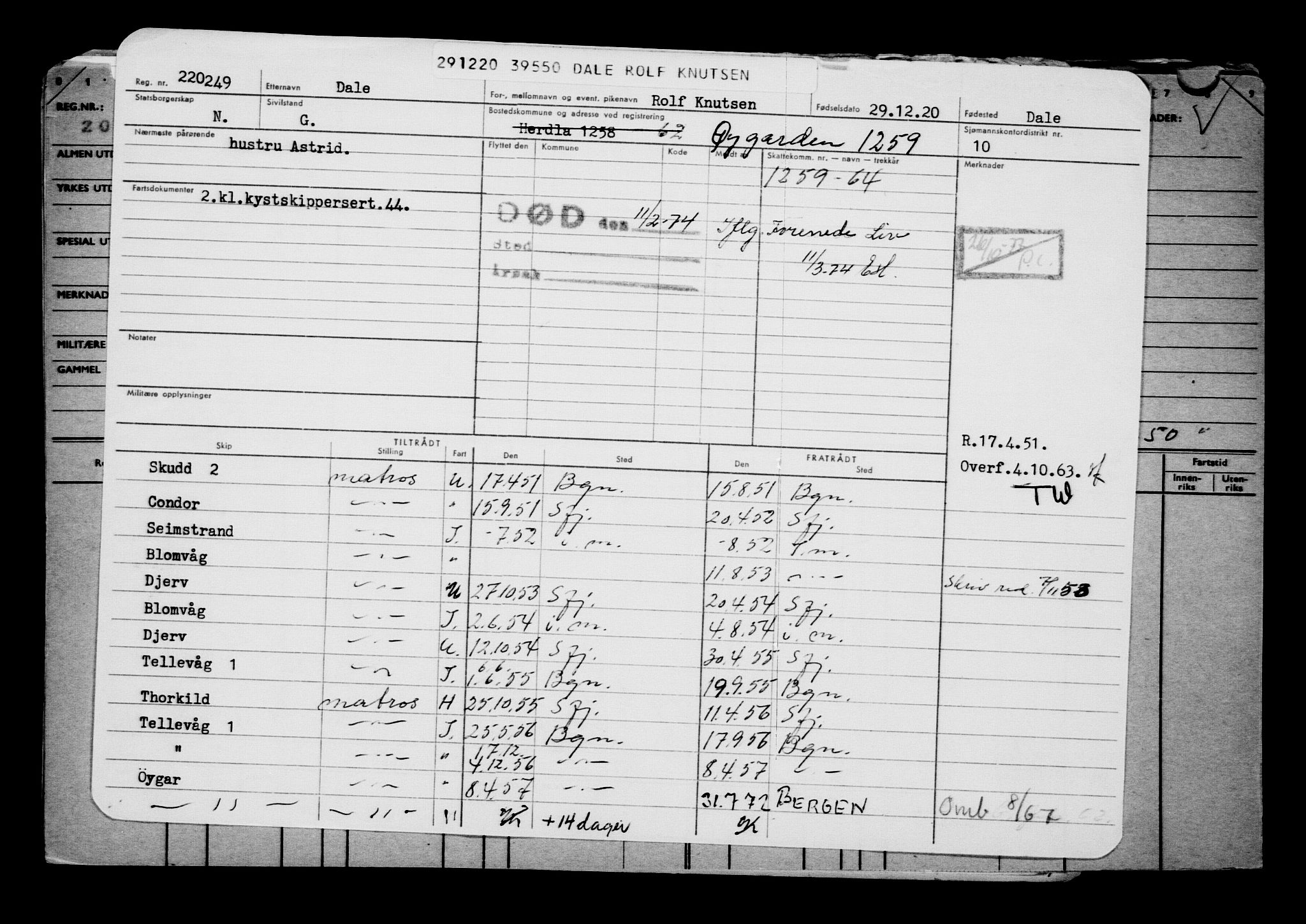 Direktoratet for sjømenn, AV/RA-S-3545/G/Gb/L0188: Hovedkort, 1920, p. 661