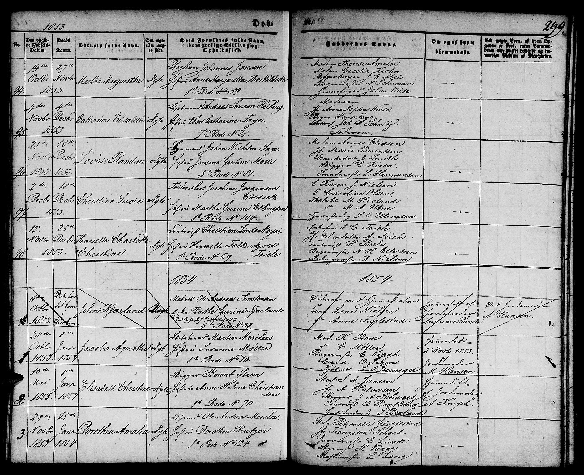Nykirken Sokneprestembete, SAB/A-77101/H/Hab: Parish register (copy) no. B 1, 1842-1858, p. 299