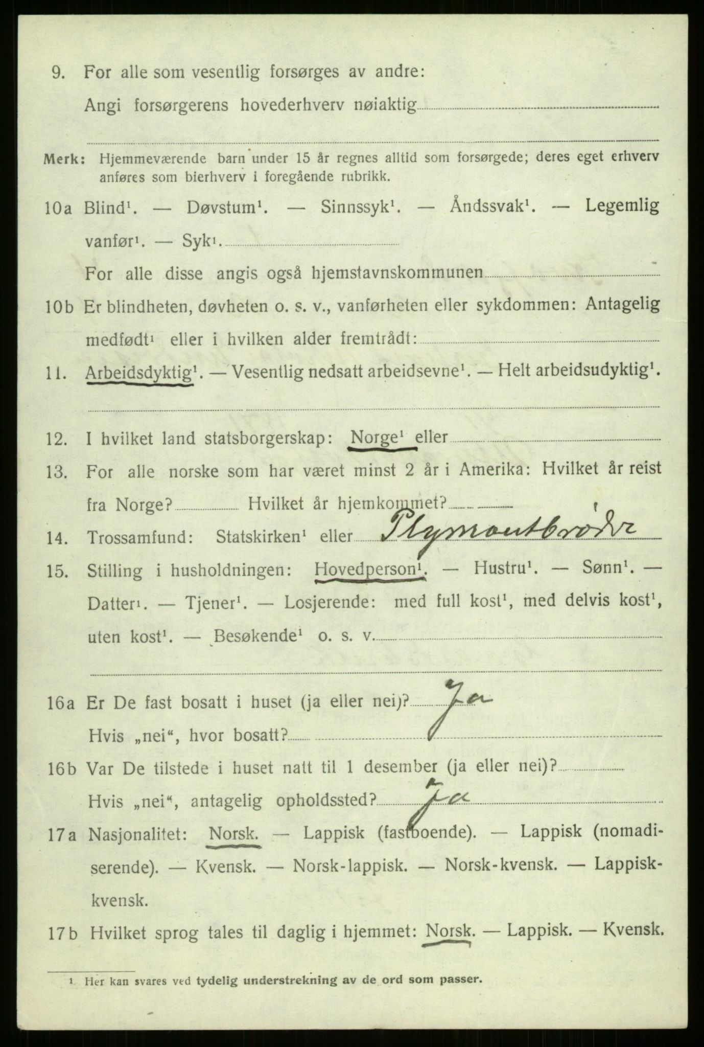 SATØ, 1920 census for Kvæfjord, 1920, p. 2144