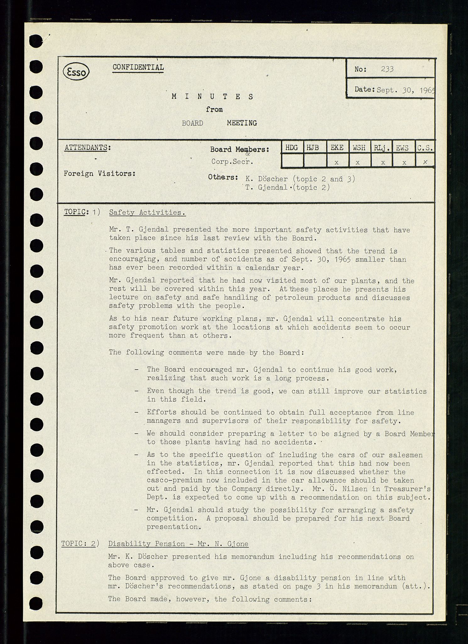 Pa 0982 - Esso Norge A/S, AV/SAST-A-100448/A/Aa/L0002/0001: Den administrerende direksjon Board minutes (styrereferater) / Den administrerende direksjon Board minutes (styrereferater), 1965, p. 42