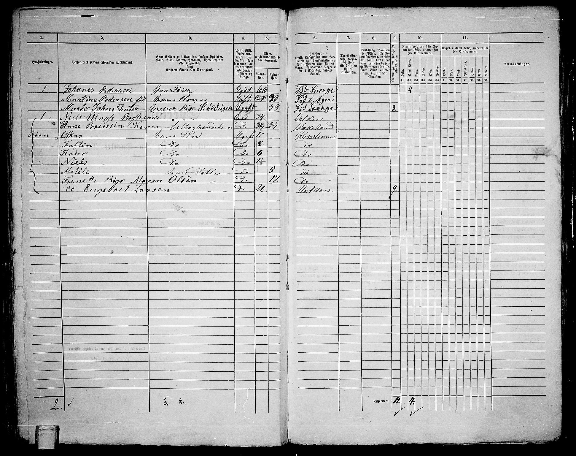 RA, 1865 census for Kristiania, 1865, p. 1604