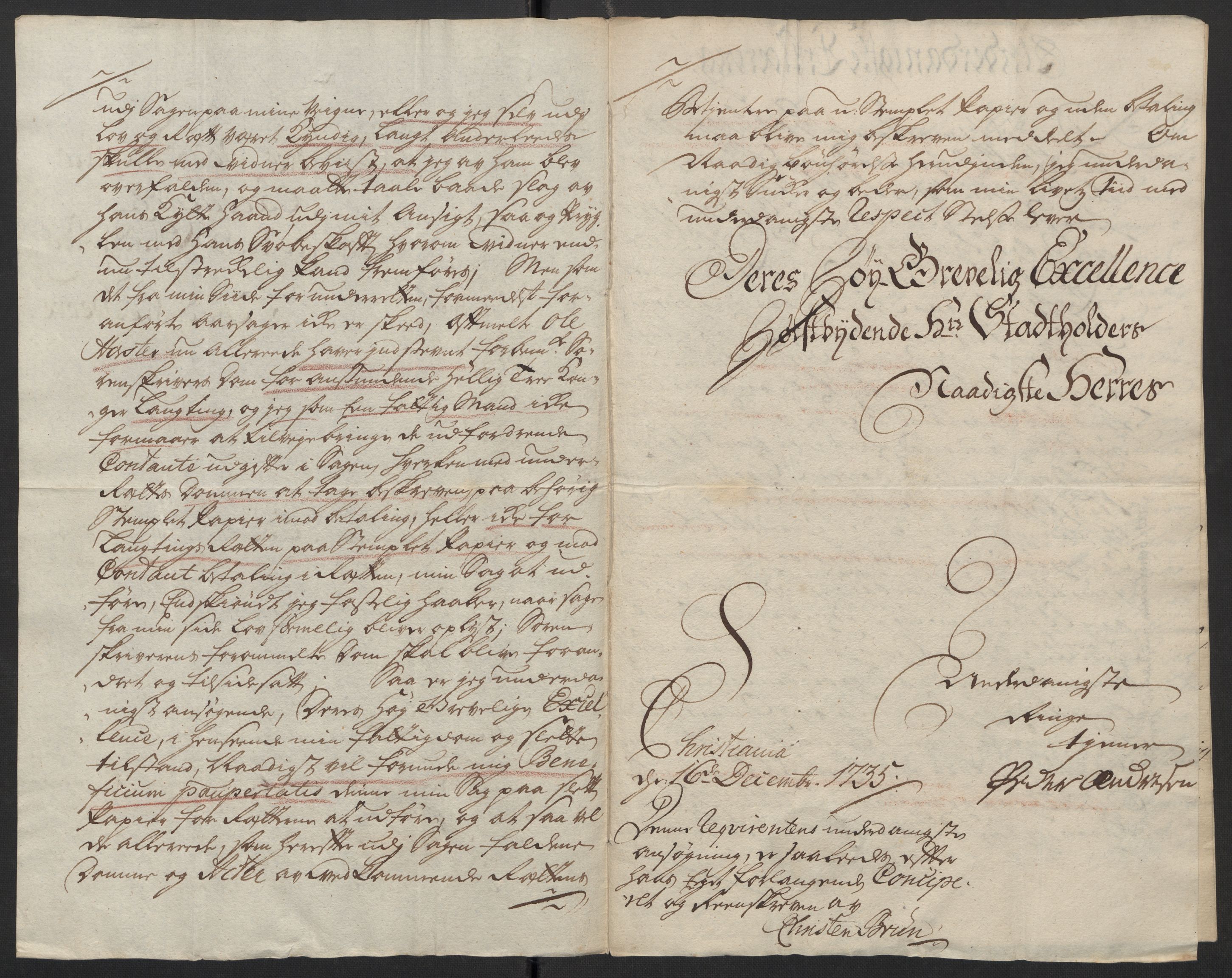 Stattholderembetet 1572-1771, AV/RA-EA-2870/Ef/L0108: Brev fra embetsmenn og andre, 1735-1736, p. 117