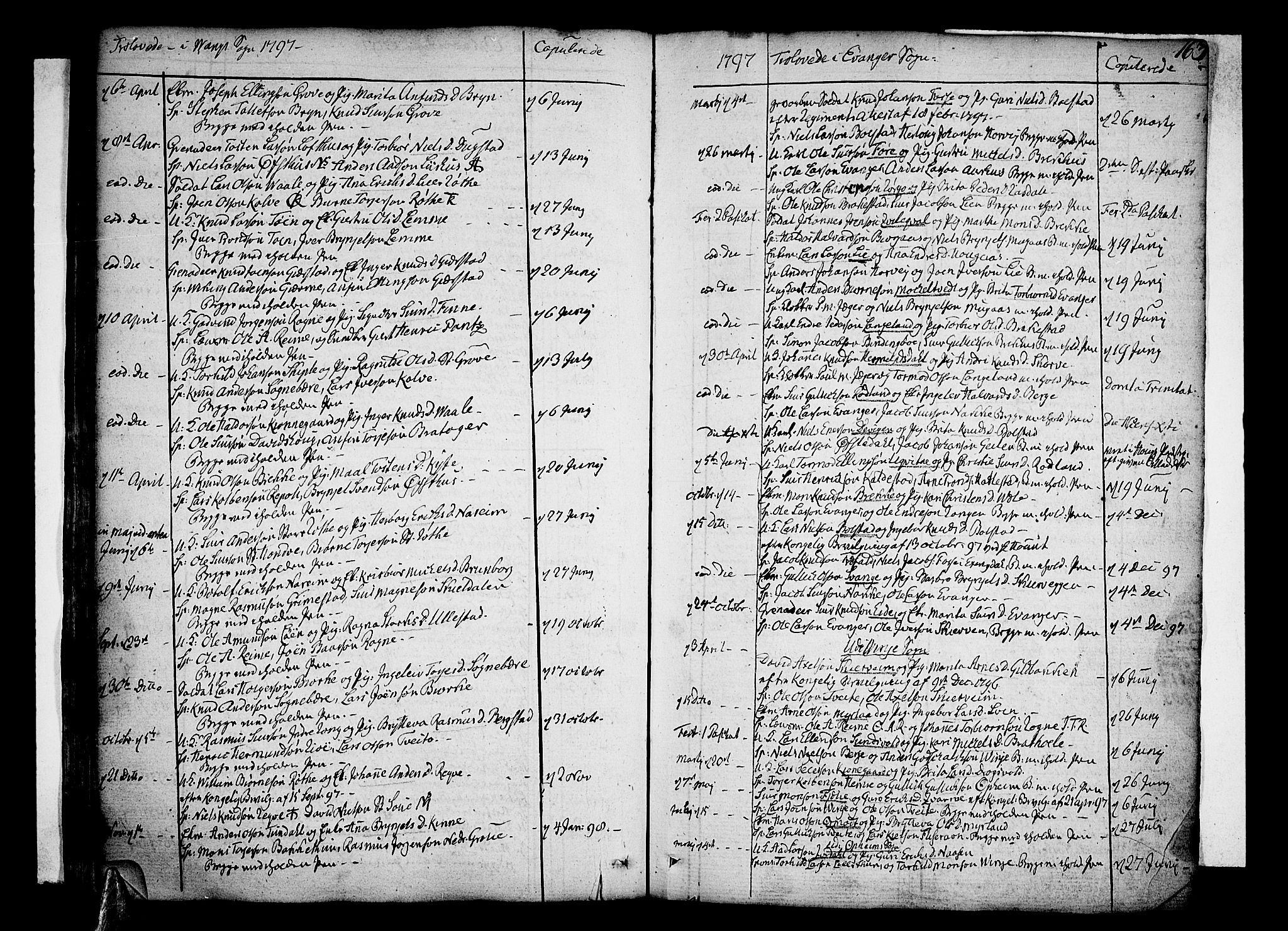 Voss sokneprestembete, SAB/A-79001/H/Haa: Parish register (official) no. A 9, 1780-1810, p. 163