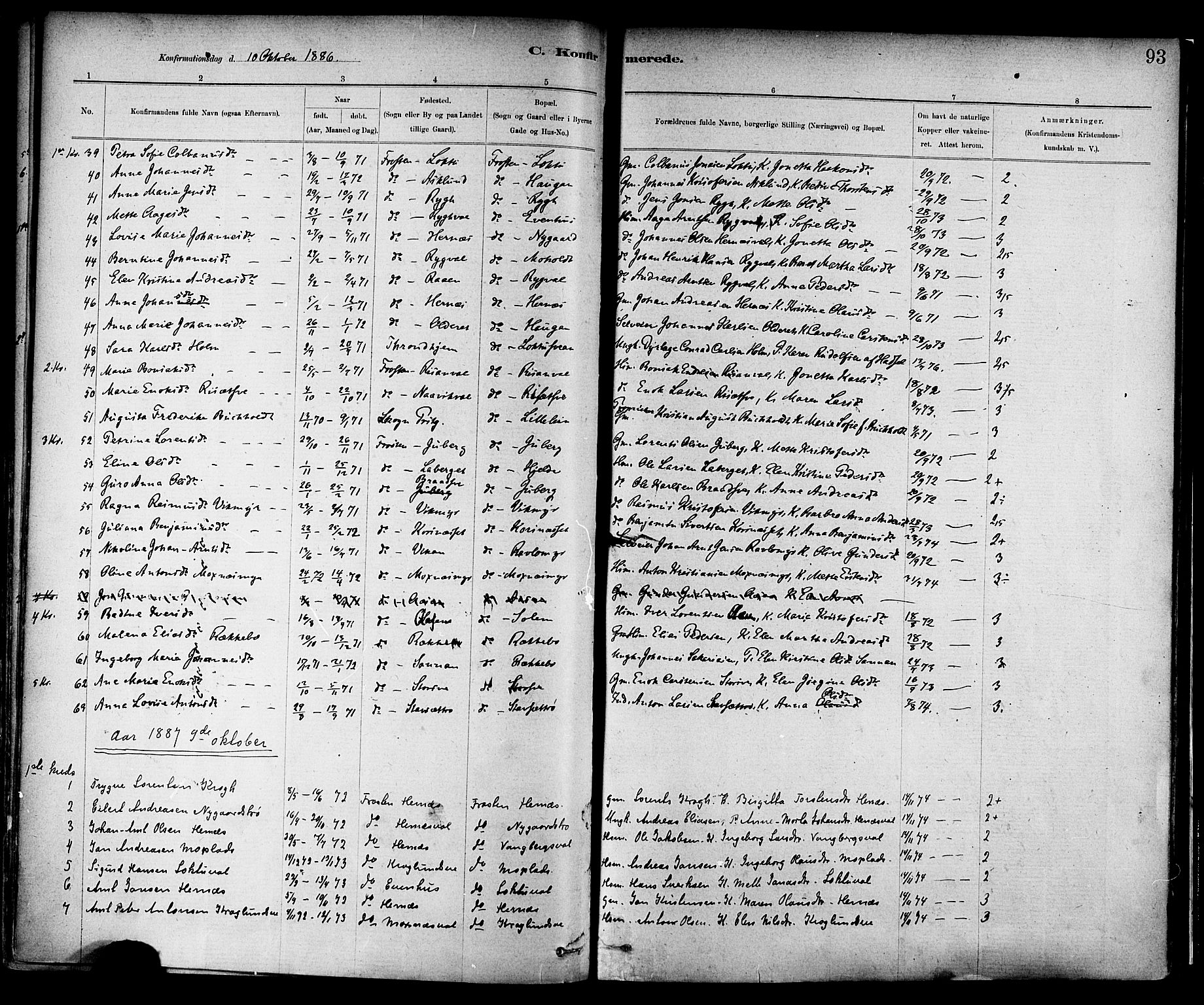 Ministerialprotokoller, klokkerbøker og fødselsregistre - Nord-Trøndelag, SAT/A-1458/713/L0120: Parish register (official) no. 713A09, 1878-1887, p. 93