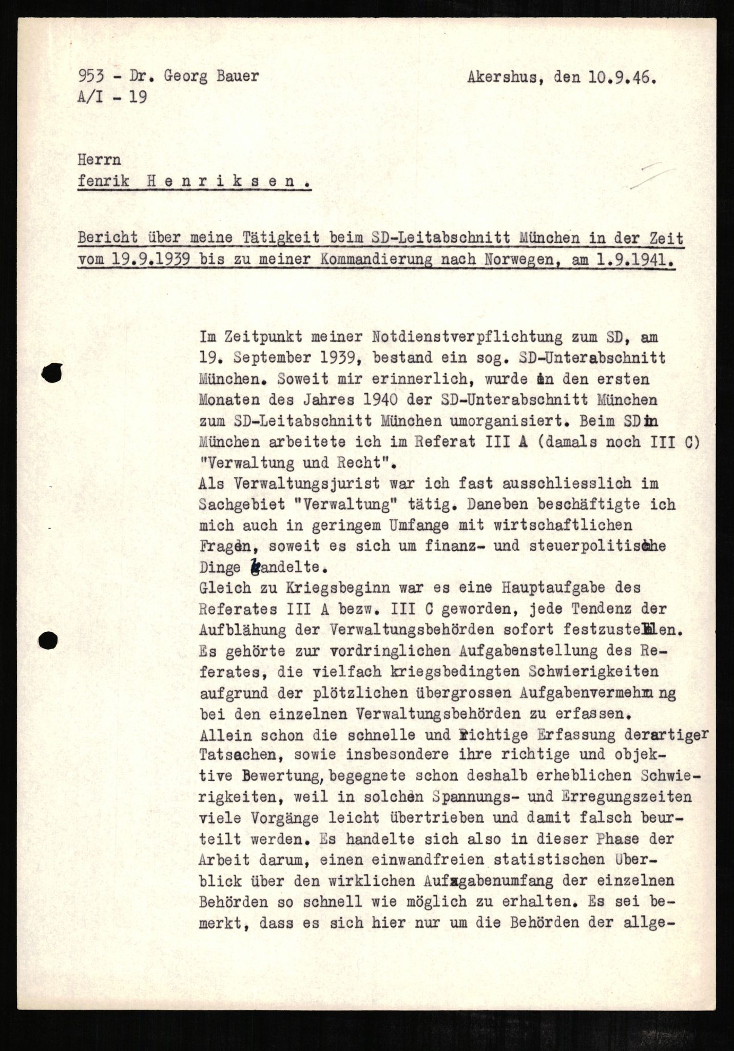 Forsvaret, Forsvarets overkommando II, AV/RA-RAFA-3915/D/Db/L0002: CI Questionaires. Tyske okkupasjonsstyrker i Norge. Tyskere., 1945-1946, p. 239