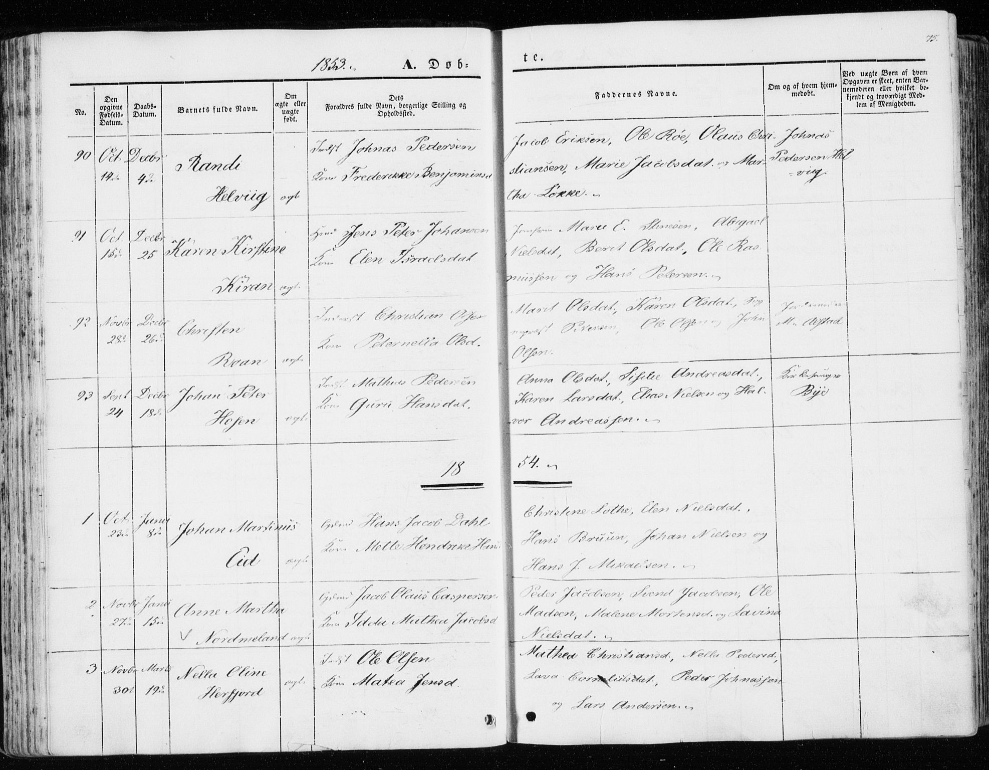 Ministerialprotokoller, klokkerbøker og fødselsregistre - Sør-Trøndelag, SAT/A-1456/657/L0704: Parish register (official) no. 657A05, 1846-1857, p. 75